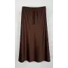 SENTEZ Kahve Renk Luna Saten Volanlı Etek