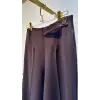 SENTEZ Kahve Renk Royal Korsajlı Apoletli Düz Geniş Paça Pantolon