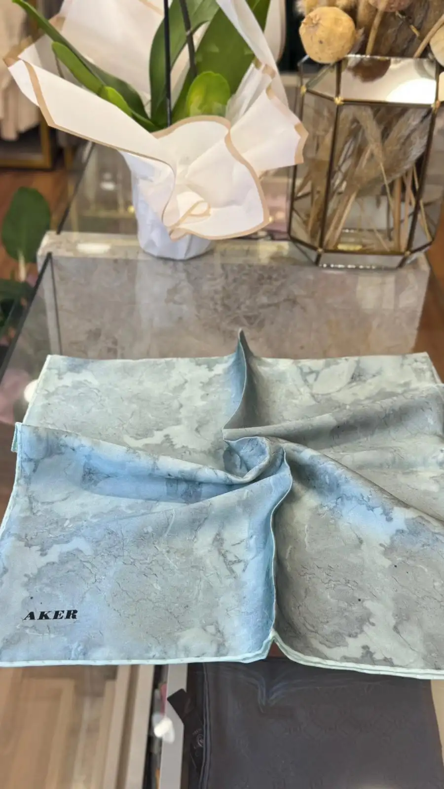 AKER İpek Krep Saten Eşarp