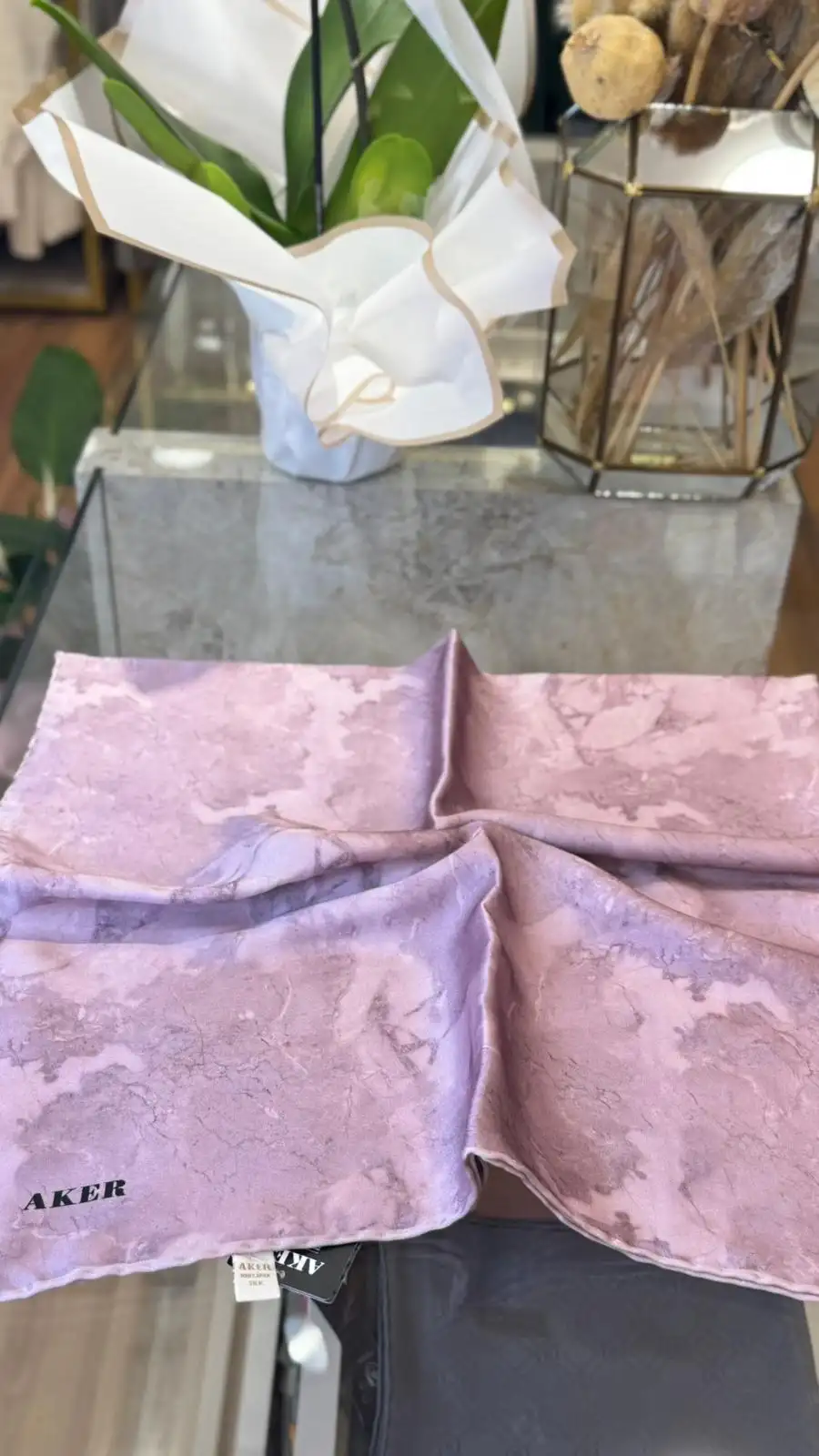 AKER İpek Krep Saten Eşarp