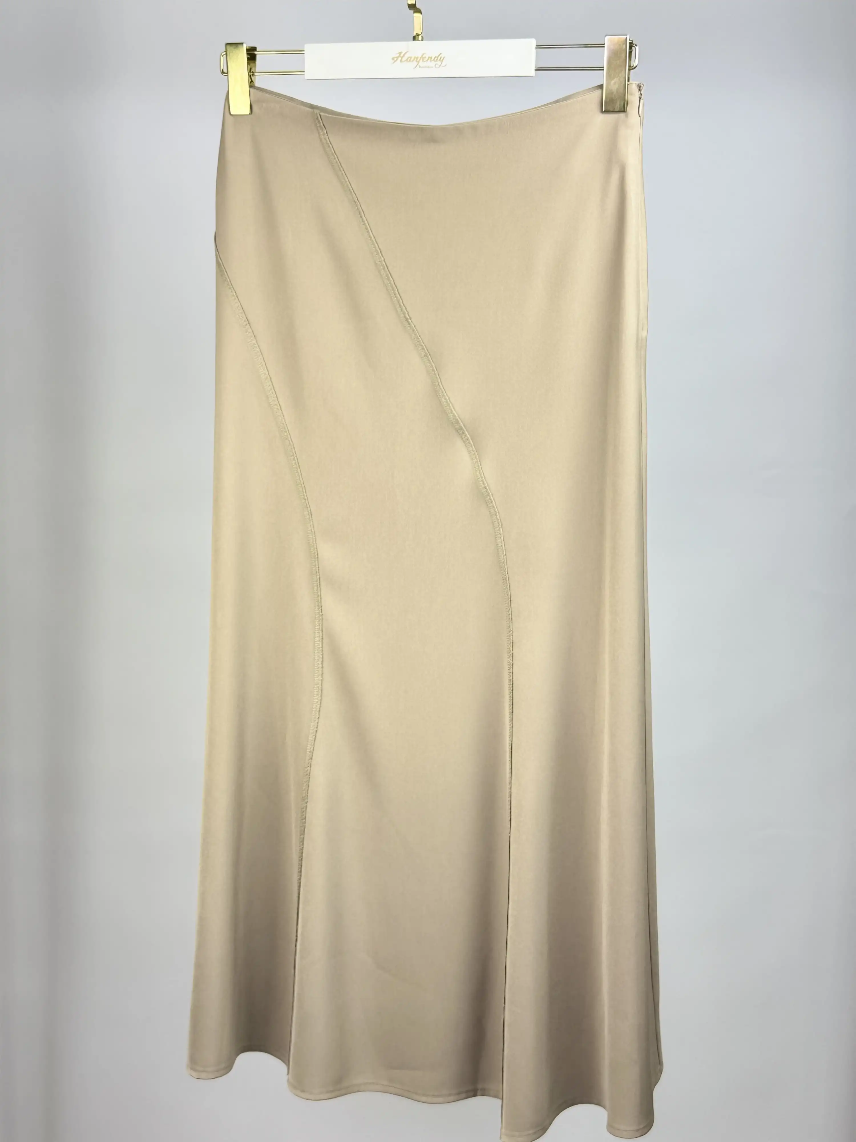 SENTEZ Taş Renk Lilium Parçalı Volanlı Etek