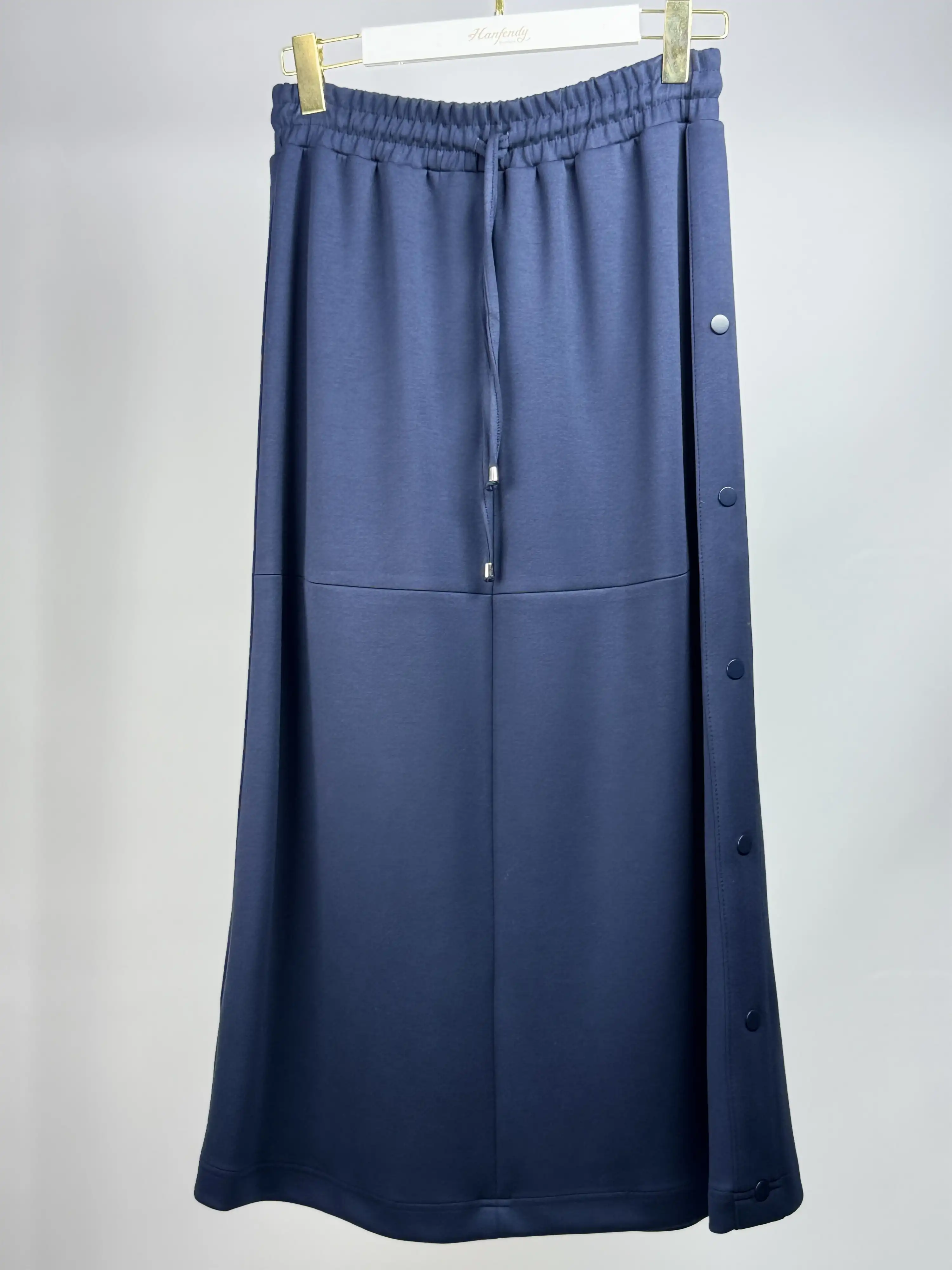 SENTEZ Lacivert Renk Soft Yanı Çıtçıtlı Etek