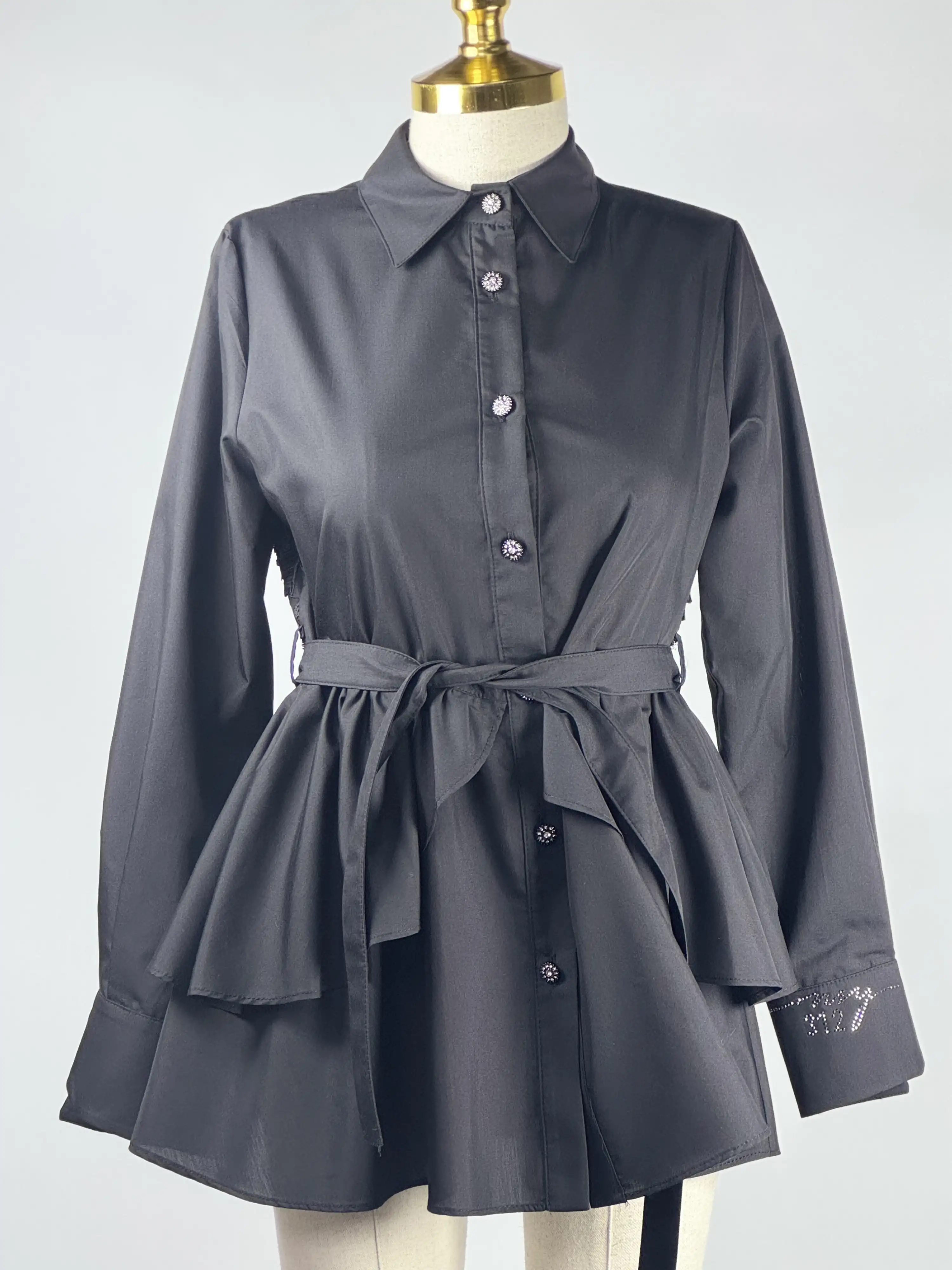 MY312 Siyah Renk Arkası Dantelli Tunik