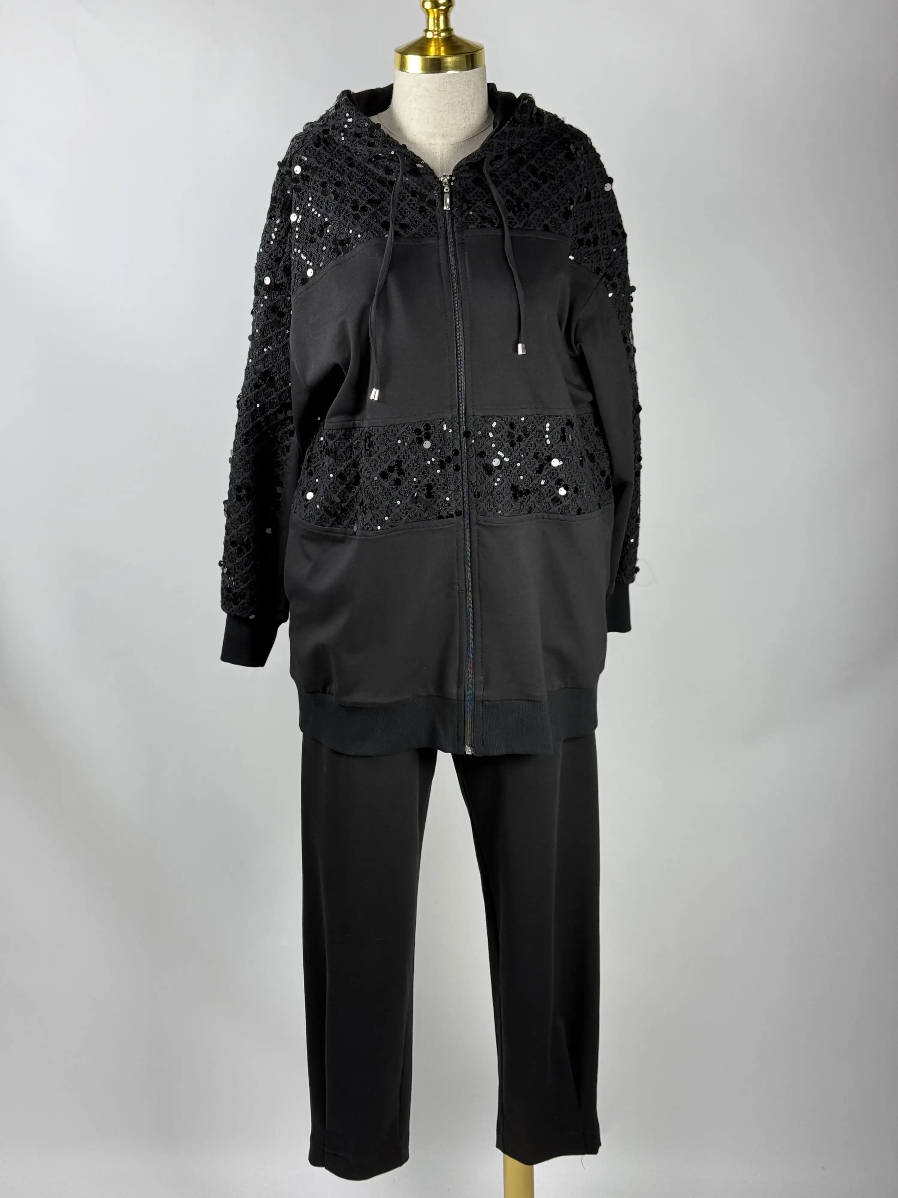 MY312 Siyah Renk Dantelli Takım