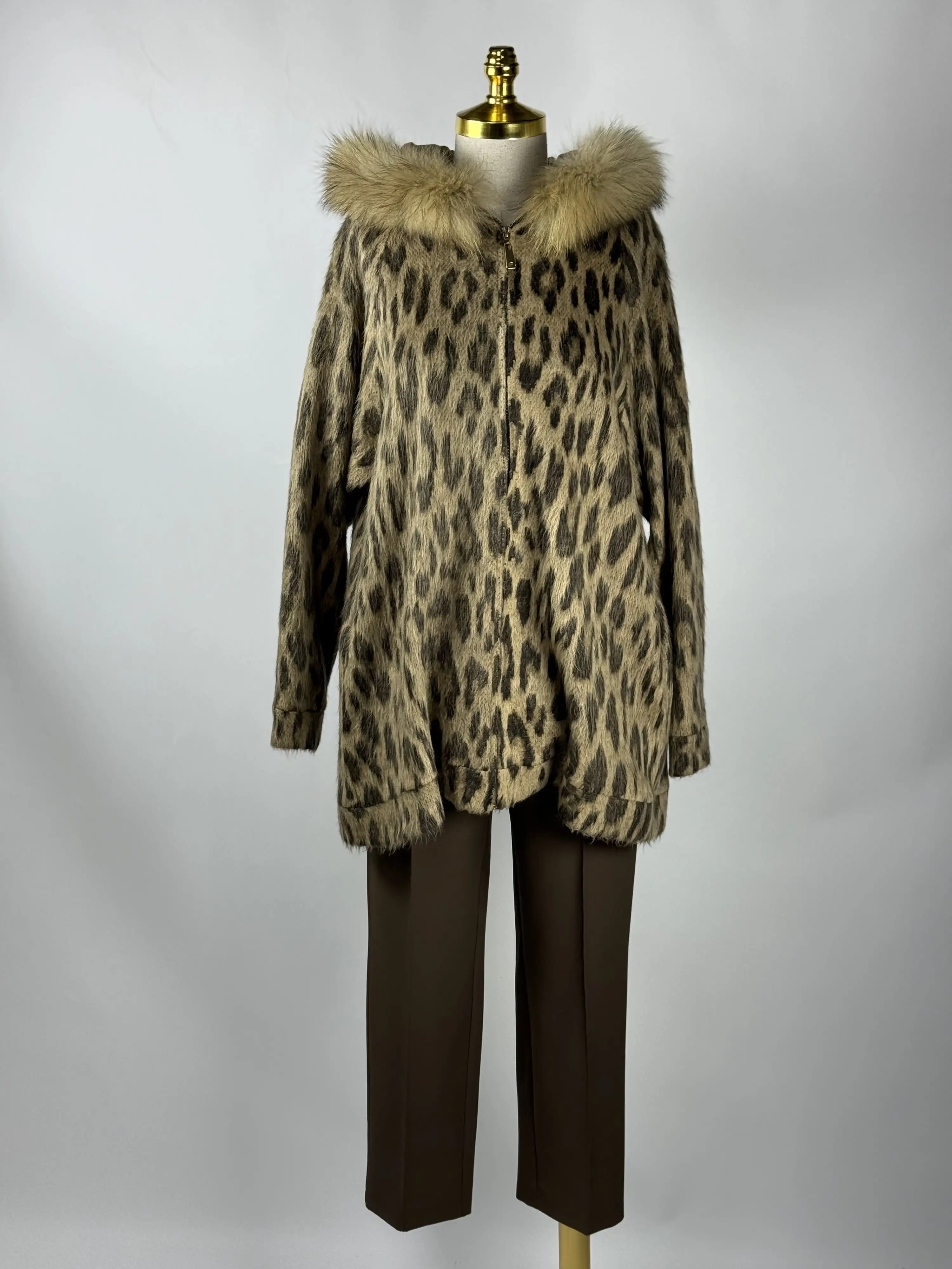 QUPRA Kürklü Leopar Kahve Takım