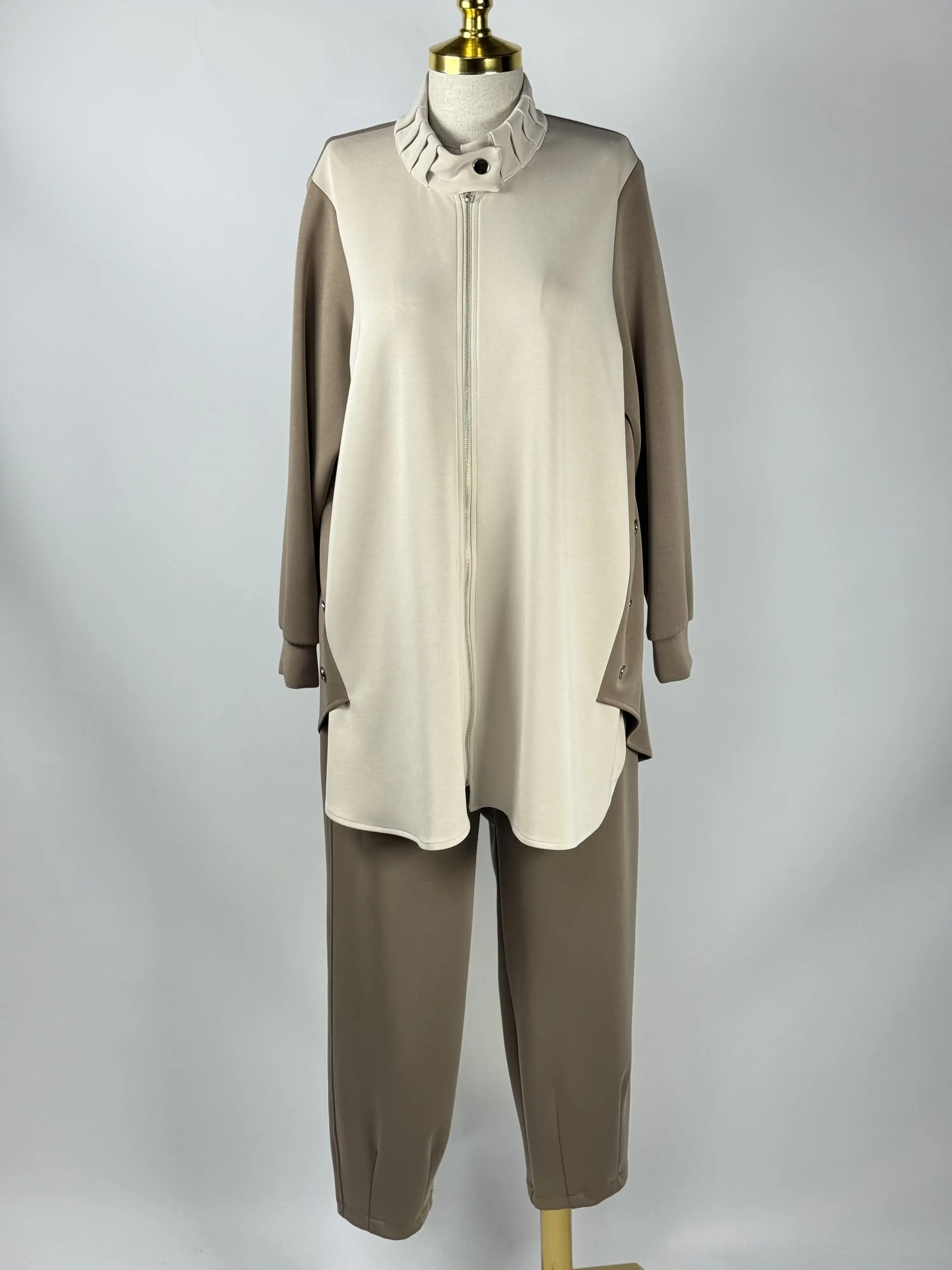 FUAT GÜRŞEN Bej-Kahve Çift Renk Takım