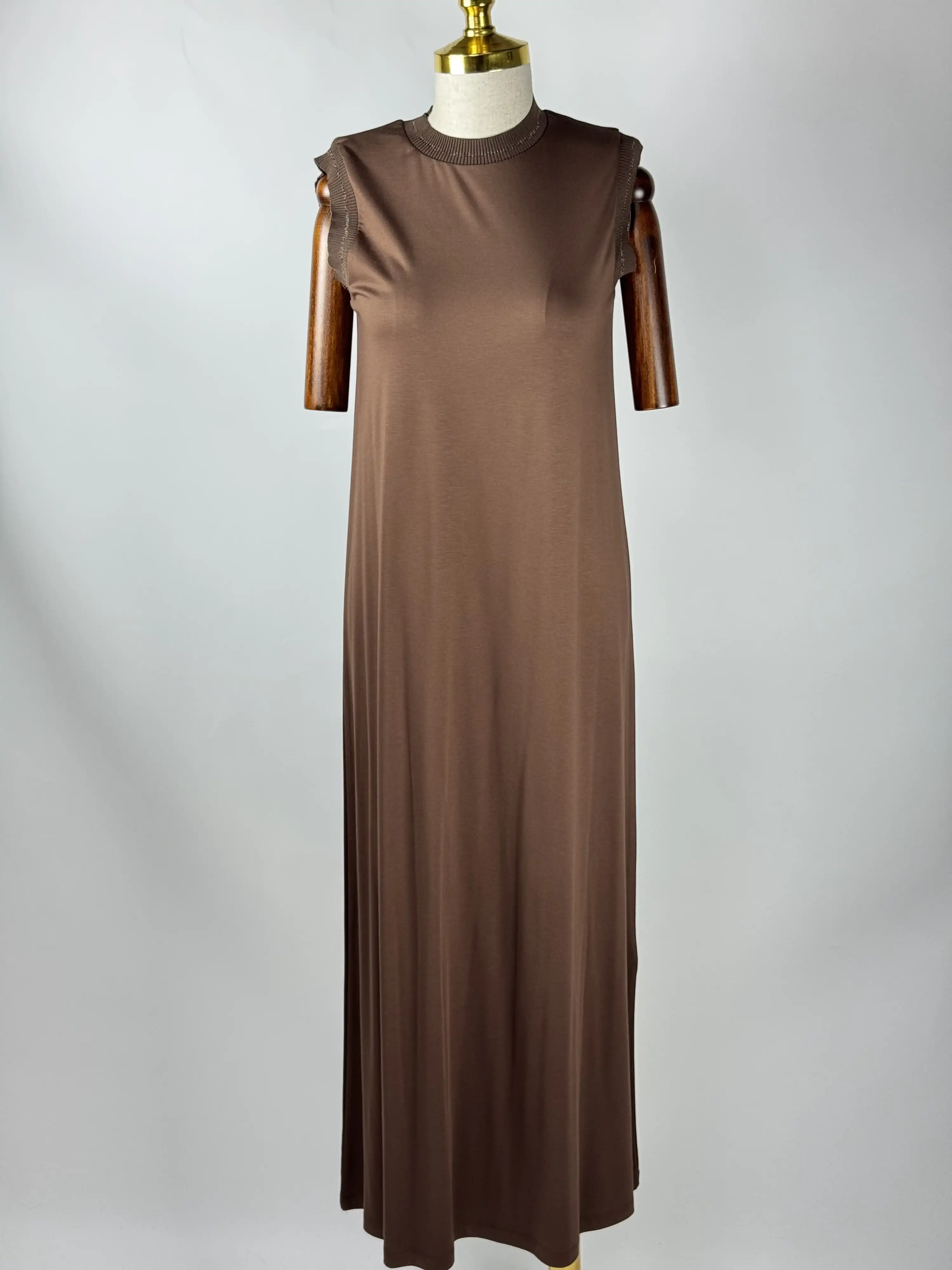 GHİSA Kahve Renk Kolsuz İçlik Elbise