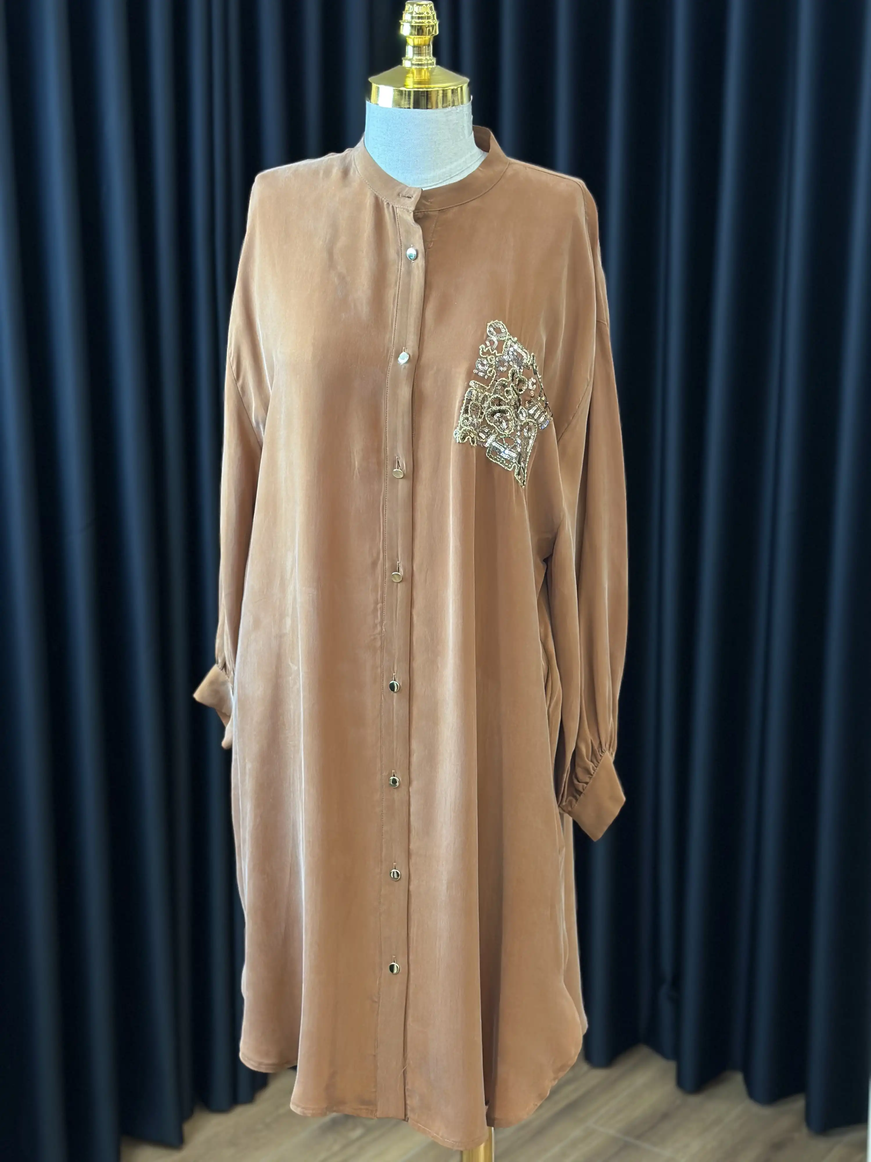 GHISA Tarçın Renk Uzun Tunik