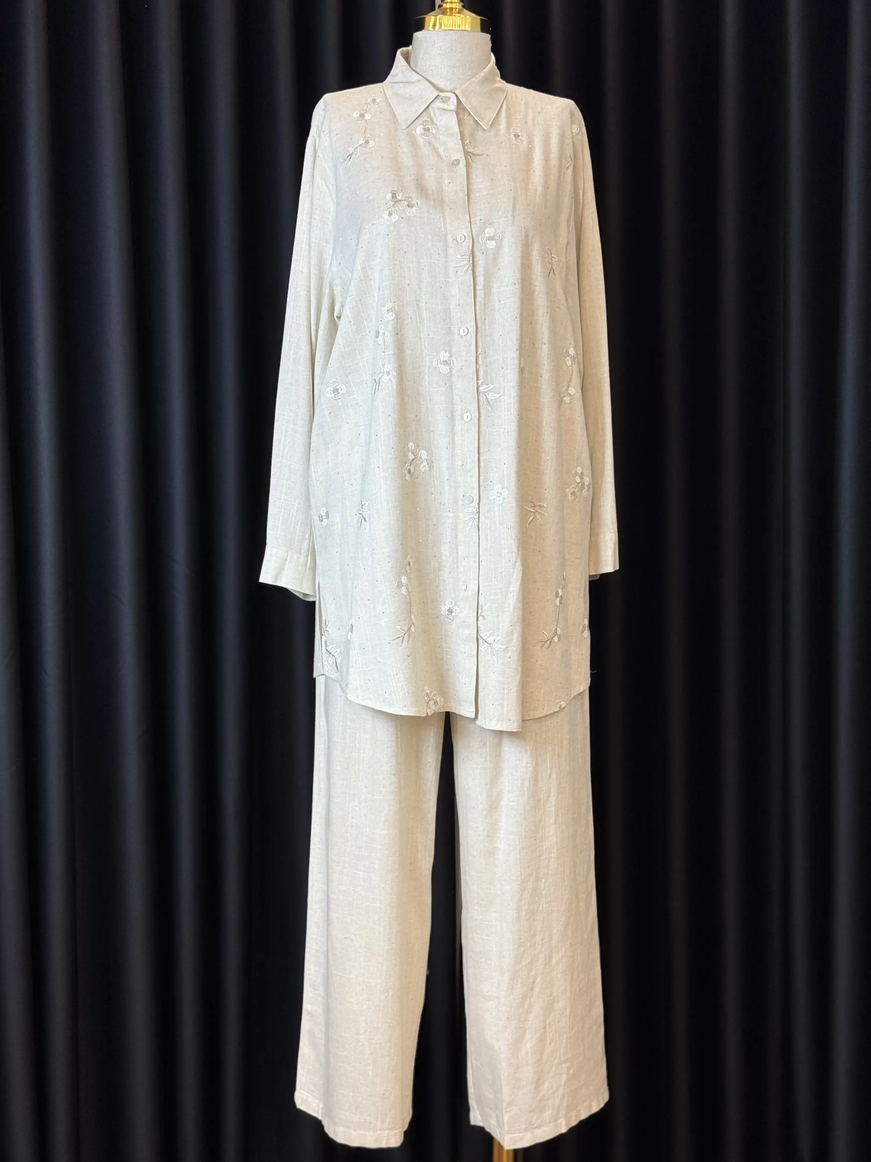 FUAT GÜRŞEN Orijinal Renk Keten Takım