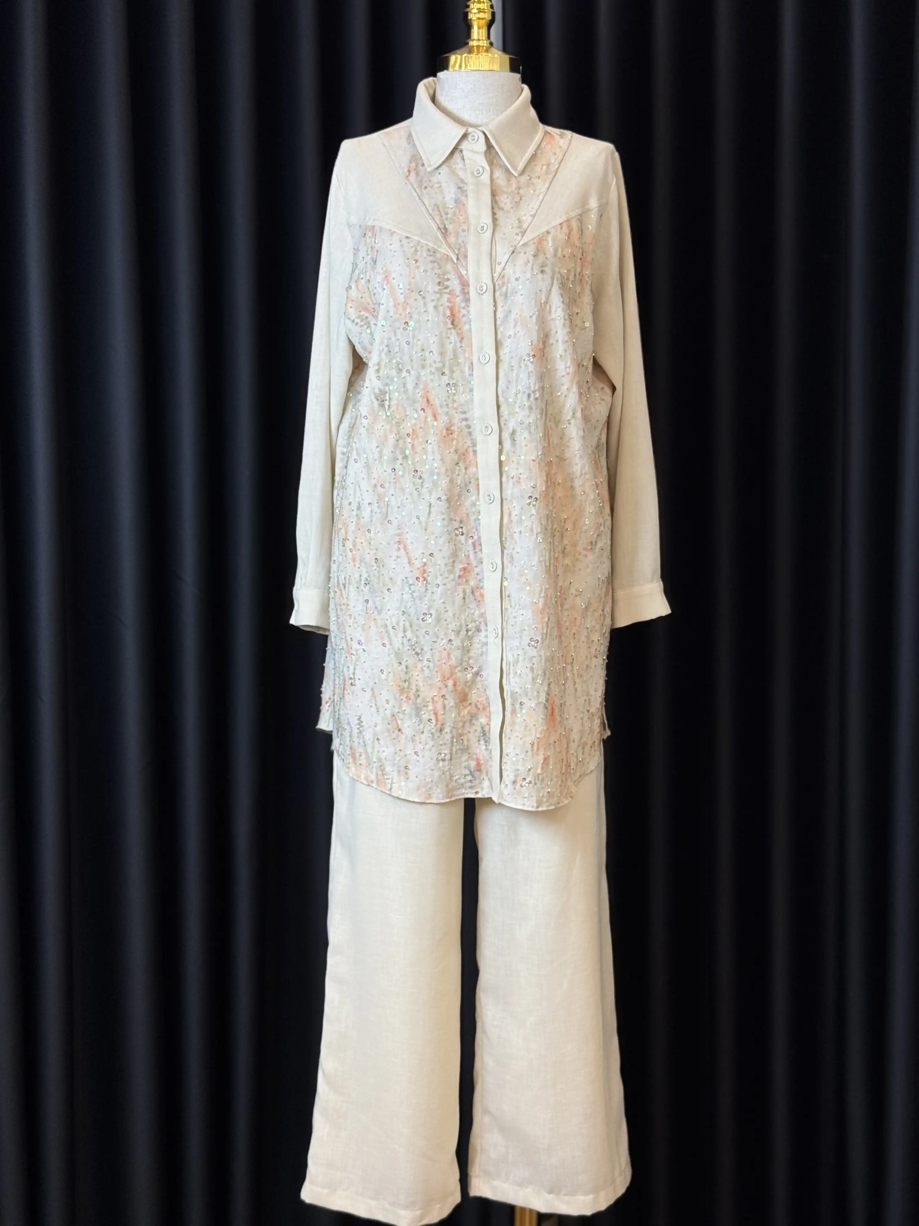 FUAT GÜRŞEN Orijinal Renk Keten Takım