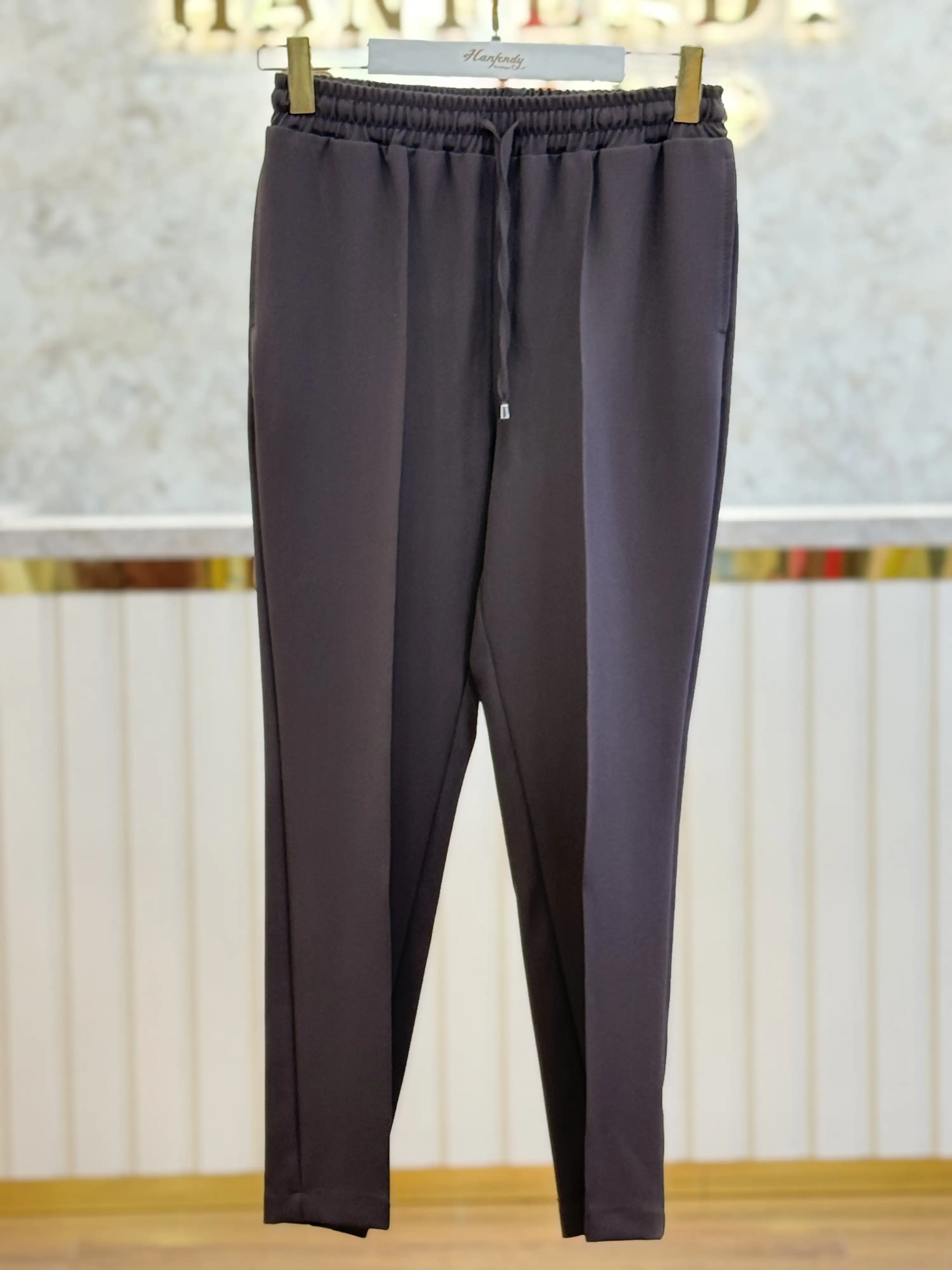 SENTEZ Kahve Renk Yandan Cepli Bağcıklı Pantolon