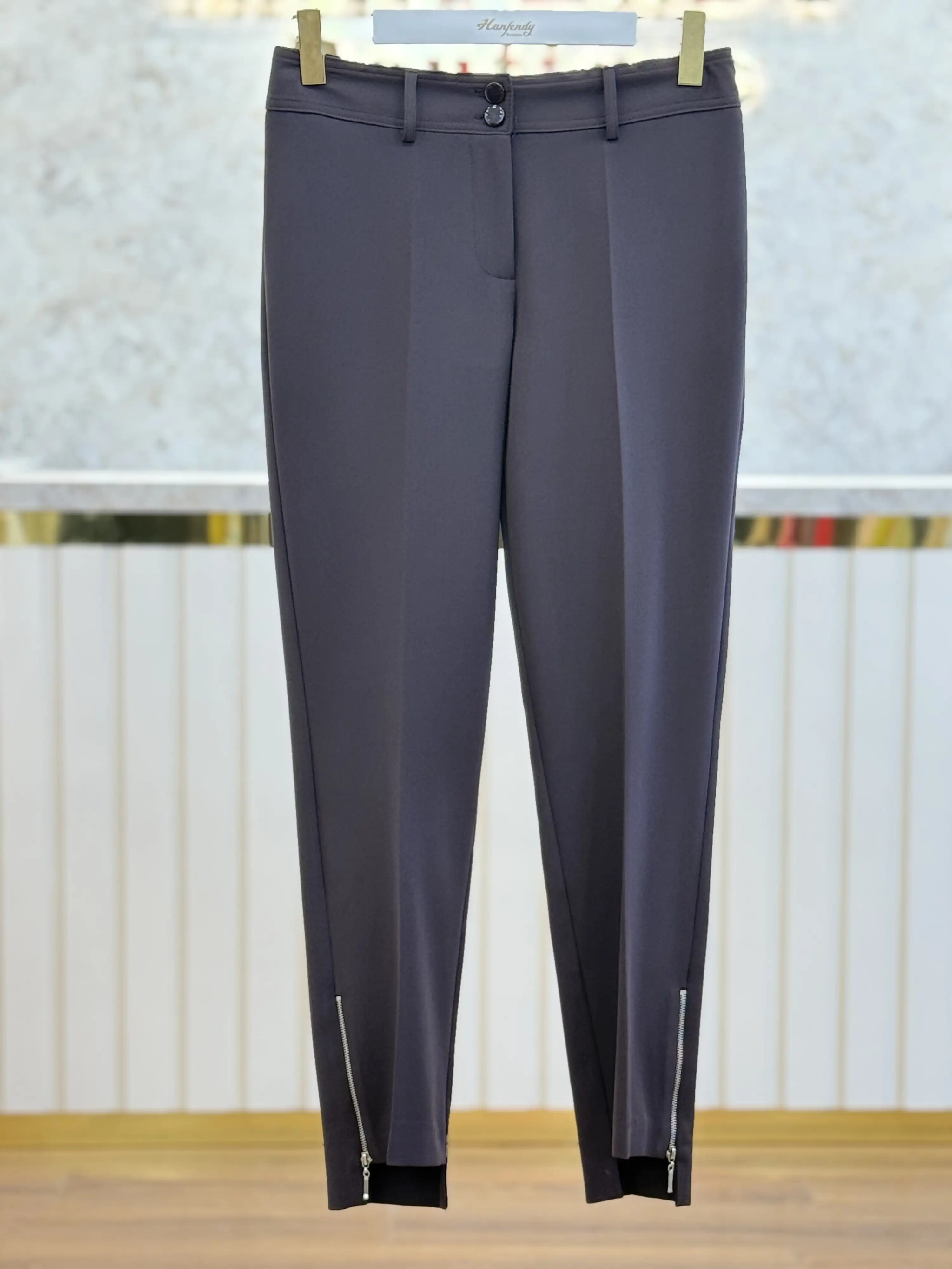 SENTEZ Acı Kahve Renk Paçası Fermuarlı Classic Pantolon