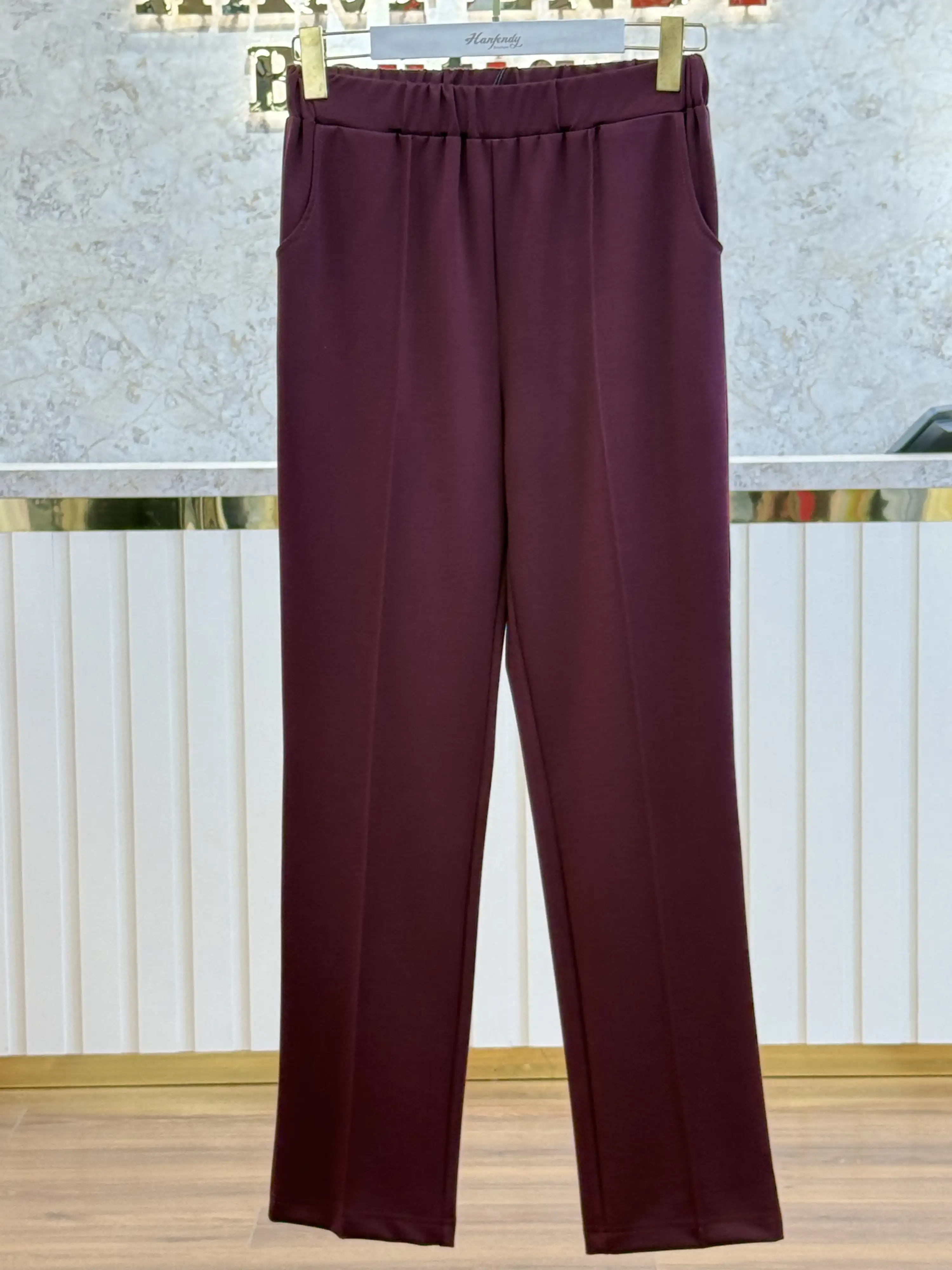 SENTEZ Bordo Renk Elisse Büyük Beden Pantolon