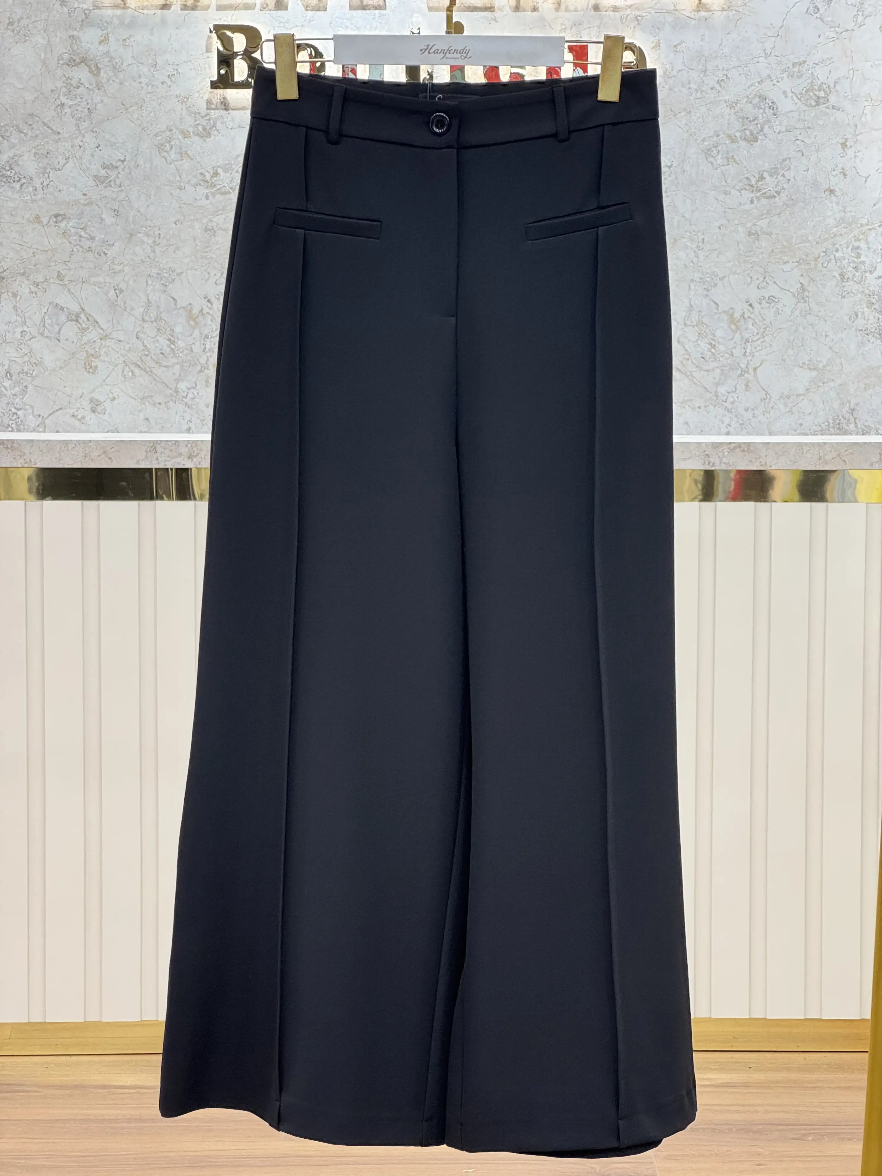 SENTEZ Siyah Renk Florida Nervürlü Pantolon