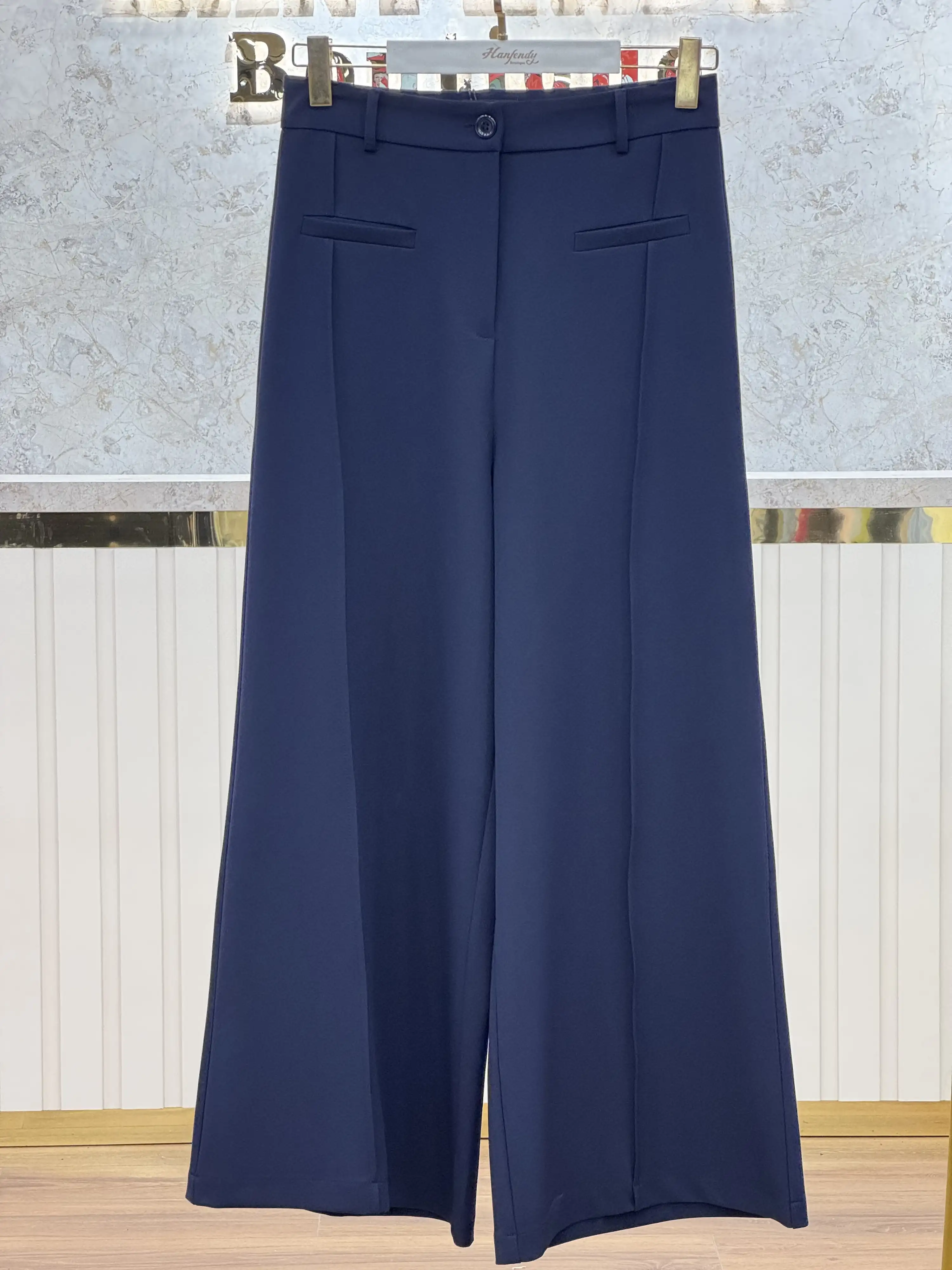 SENTEZ Lacivert Renk Florida Nervürlü Pantolon