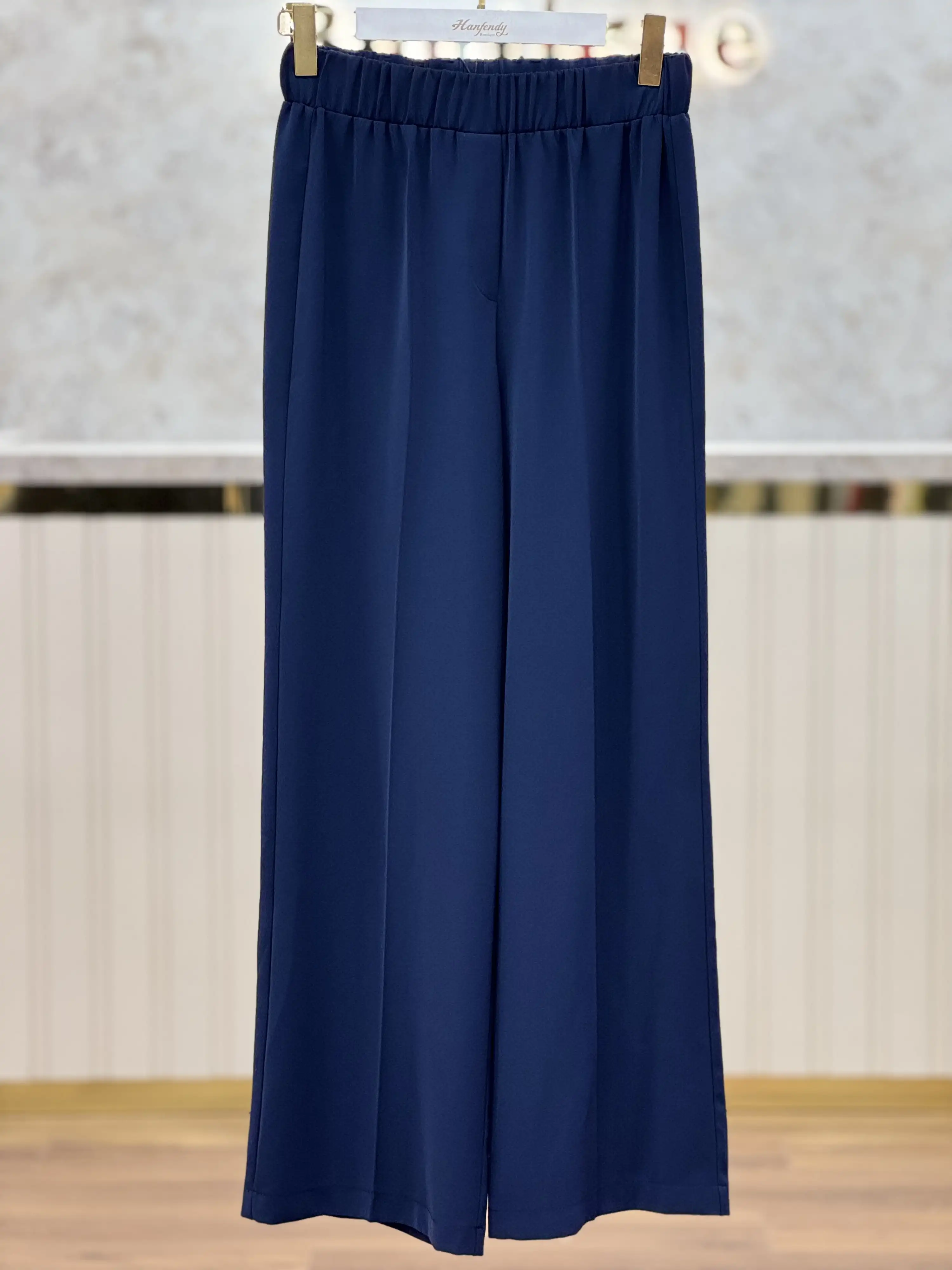 SENTEZ Lacivert Renk Colmar Belli Lastikli Geniş Paça Pantolon