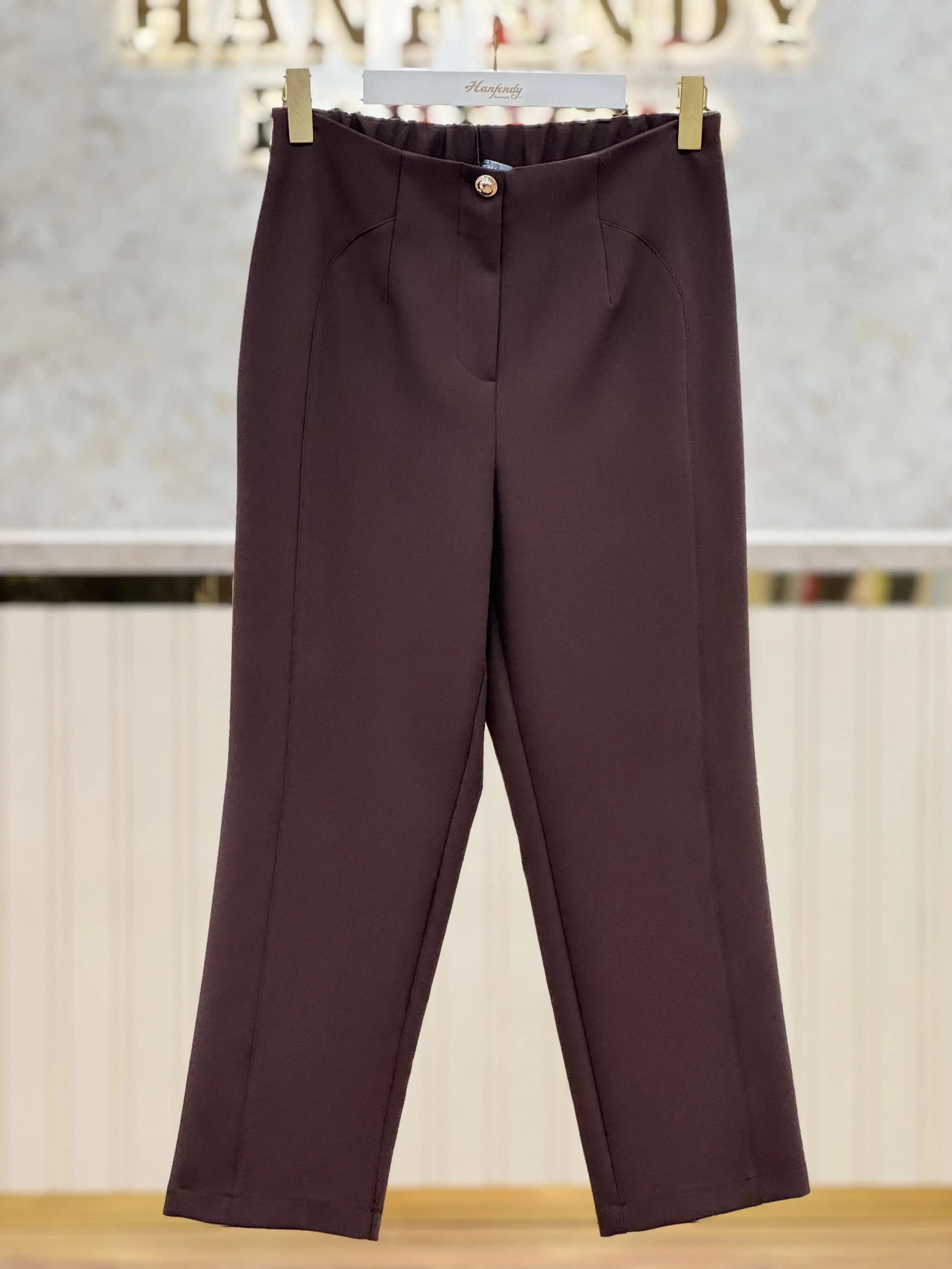 SENTEZ Kahve Renk Milano Boru Paça Pantolon