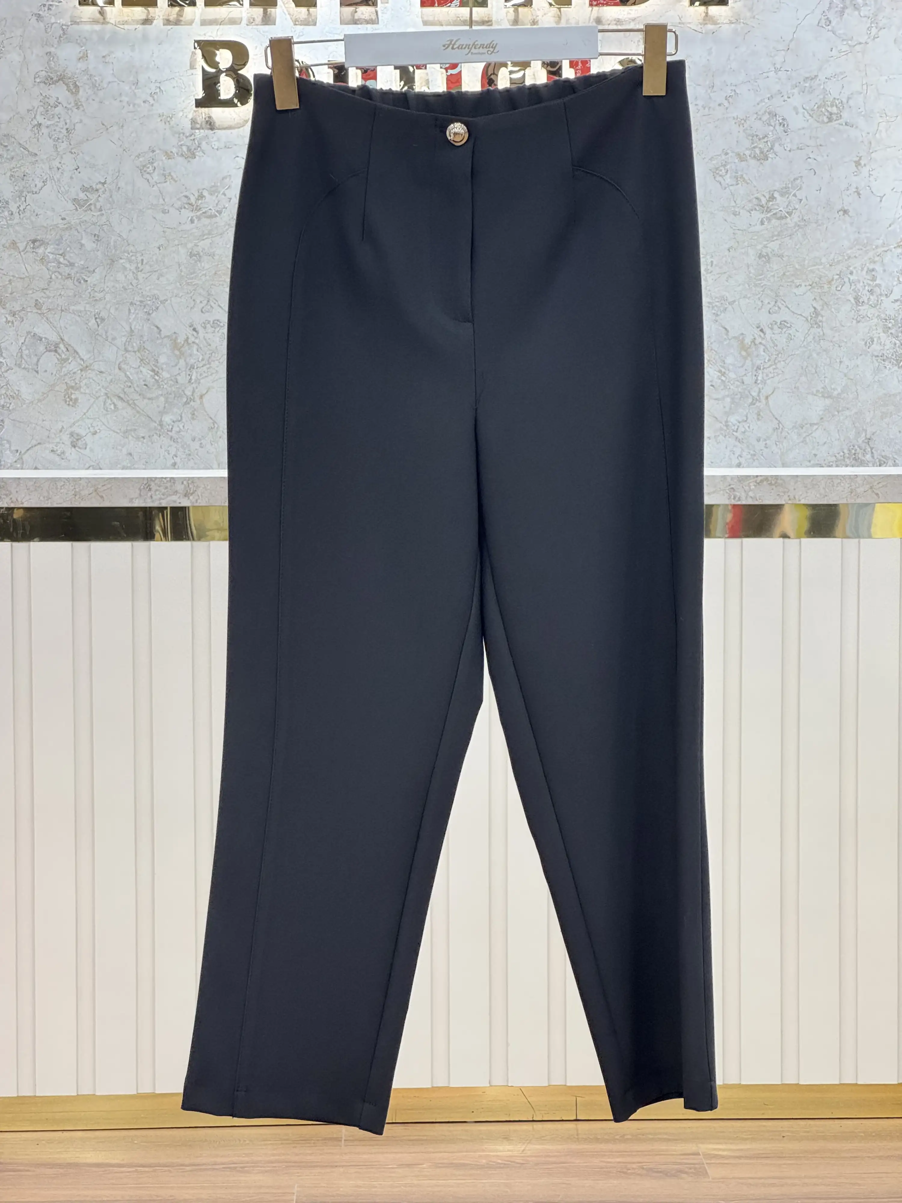 SENTEZ Siyah Renk Milano Boru Paça Pantolon