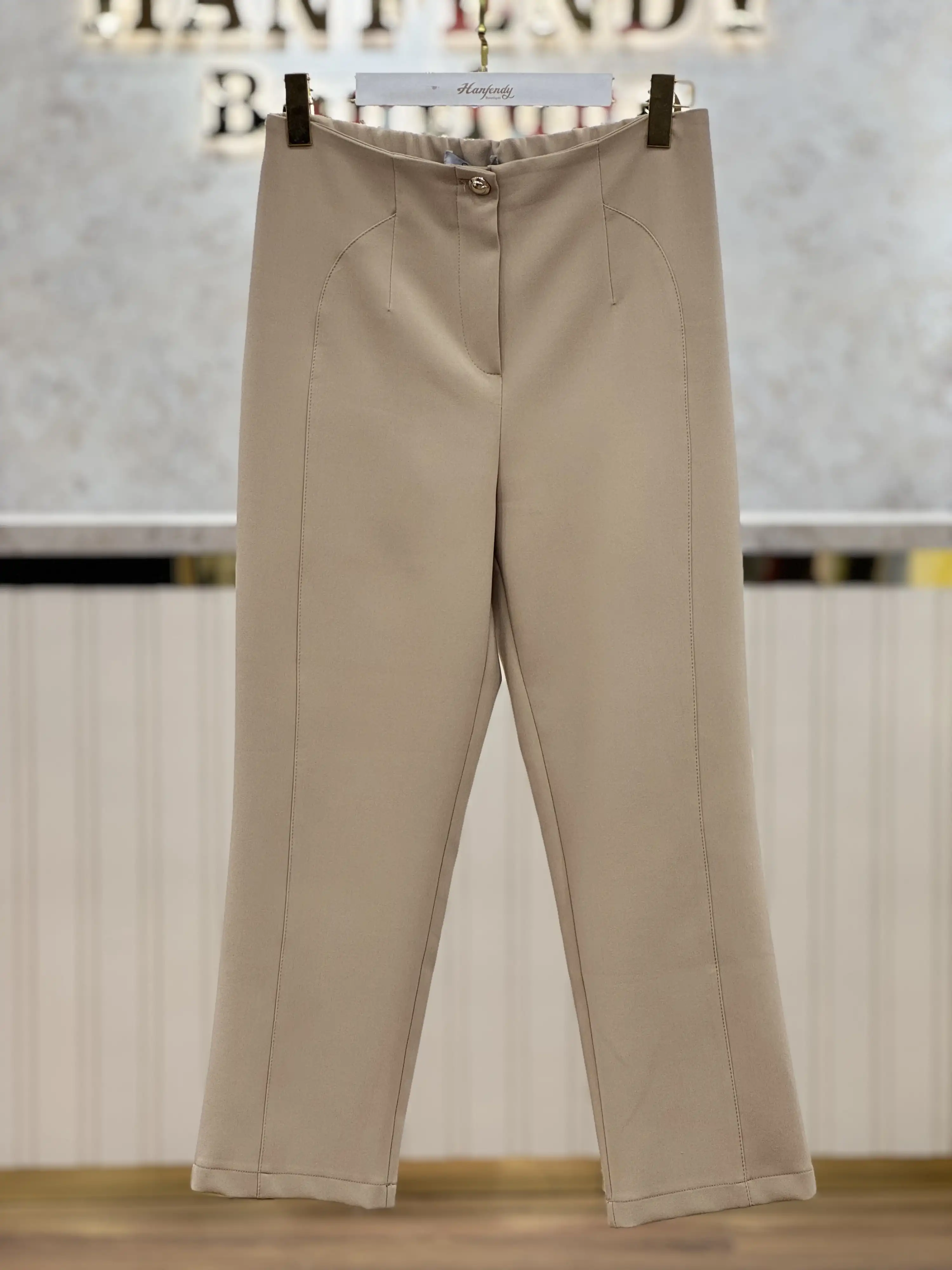 SENTEZ Bej Renk Milano Boru Paça Pantolon