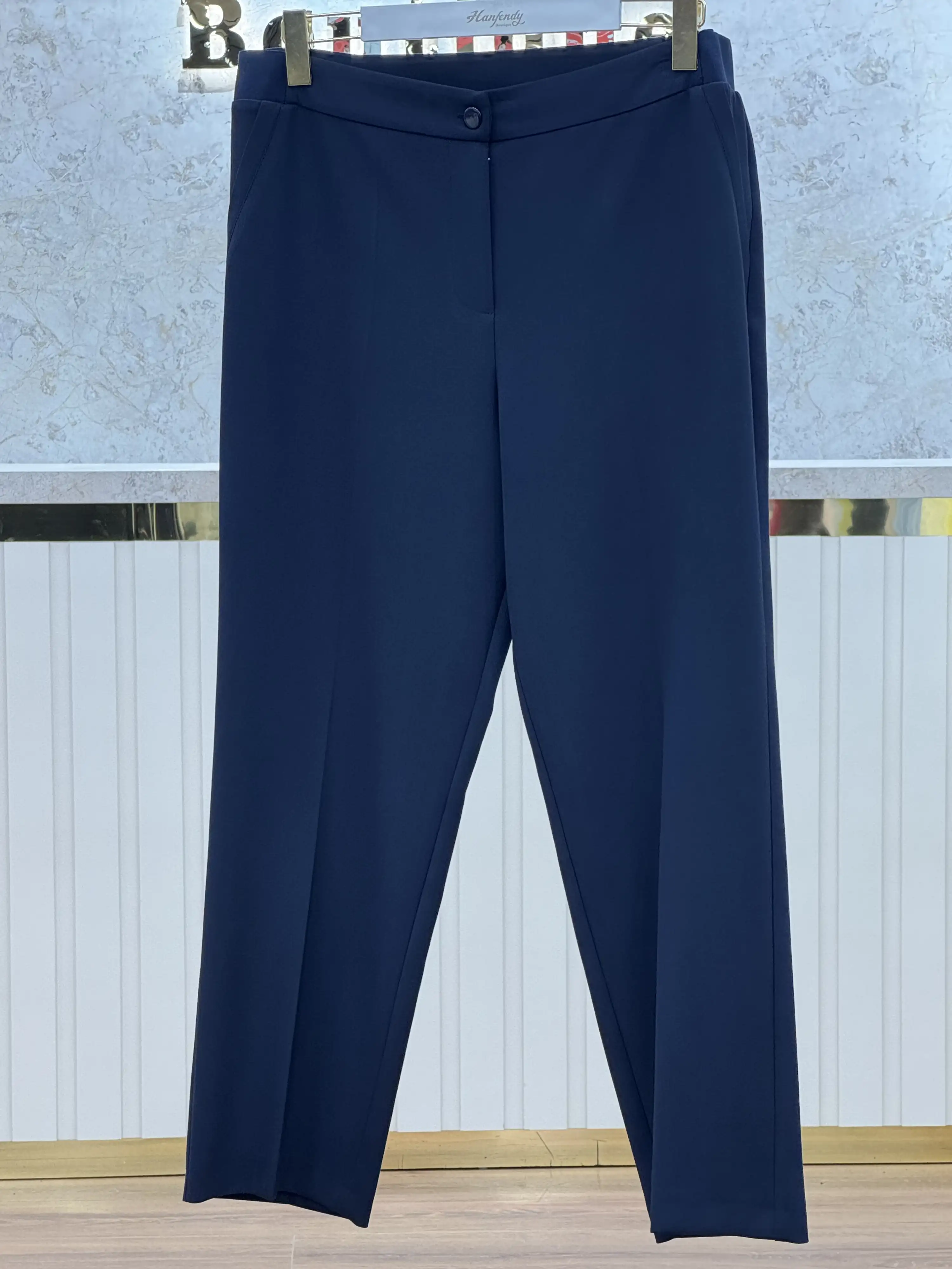 SENTEZ Lacivert Renk Narina Büyük Beden Pantolon