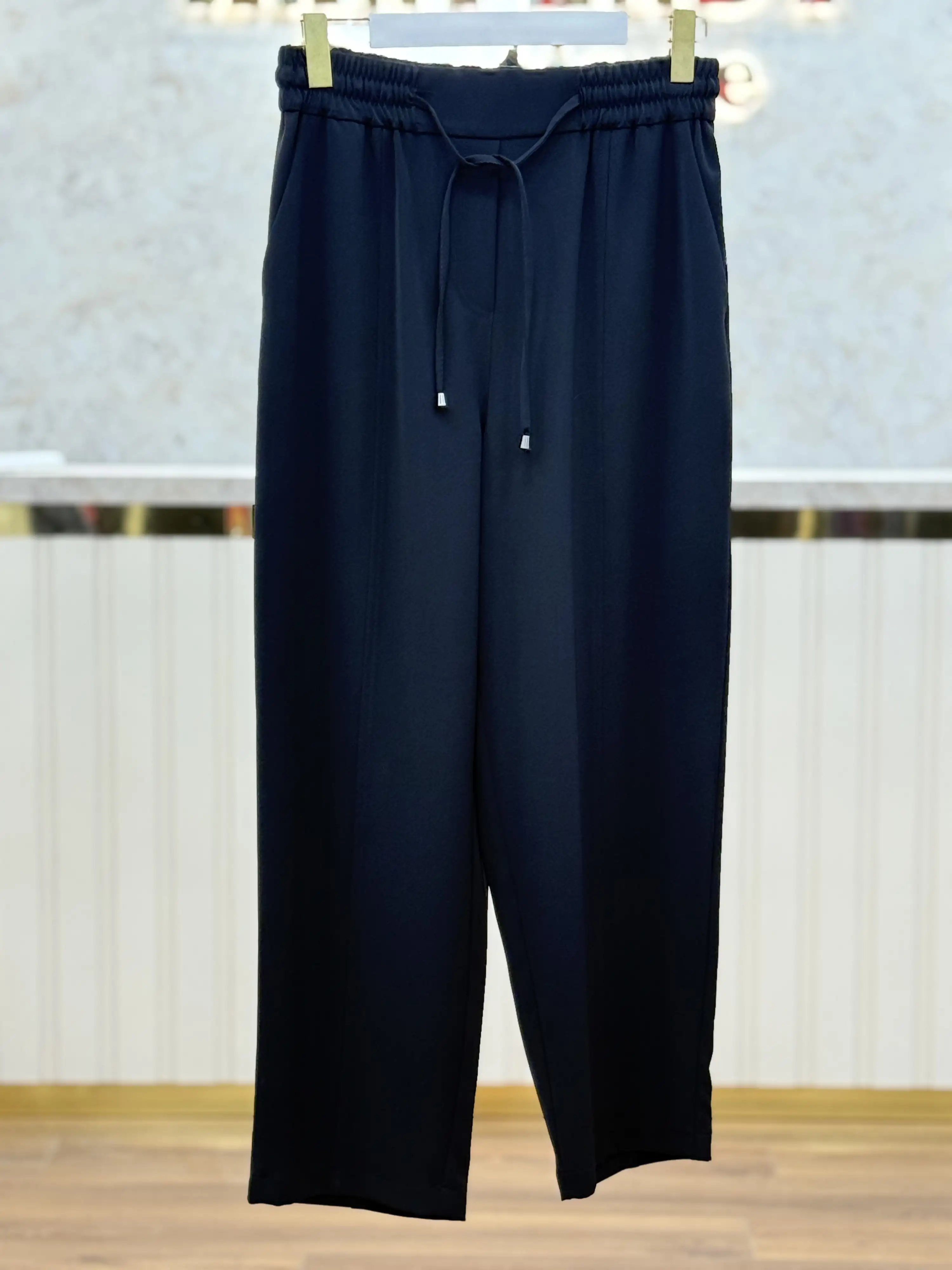 SENTEZ Siyah Renk Elegance Beli Lastikli Dar Paça Pantolon