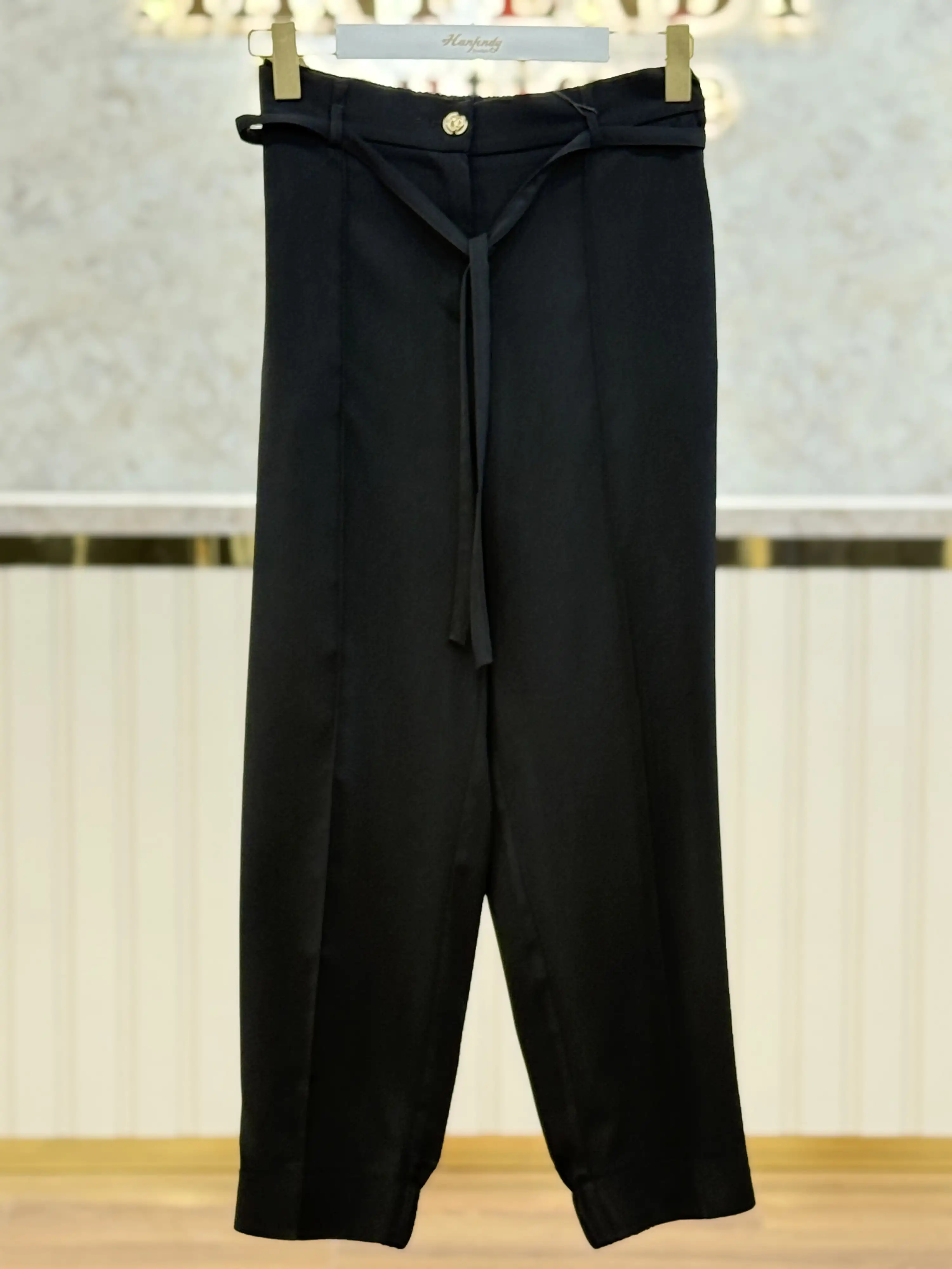 SENTEZ Siyah Renk Sidney Önü Arkası Nevlülü Pantolon