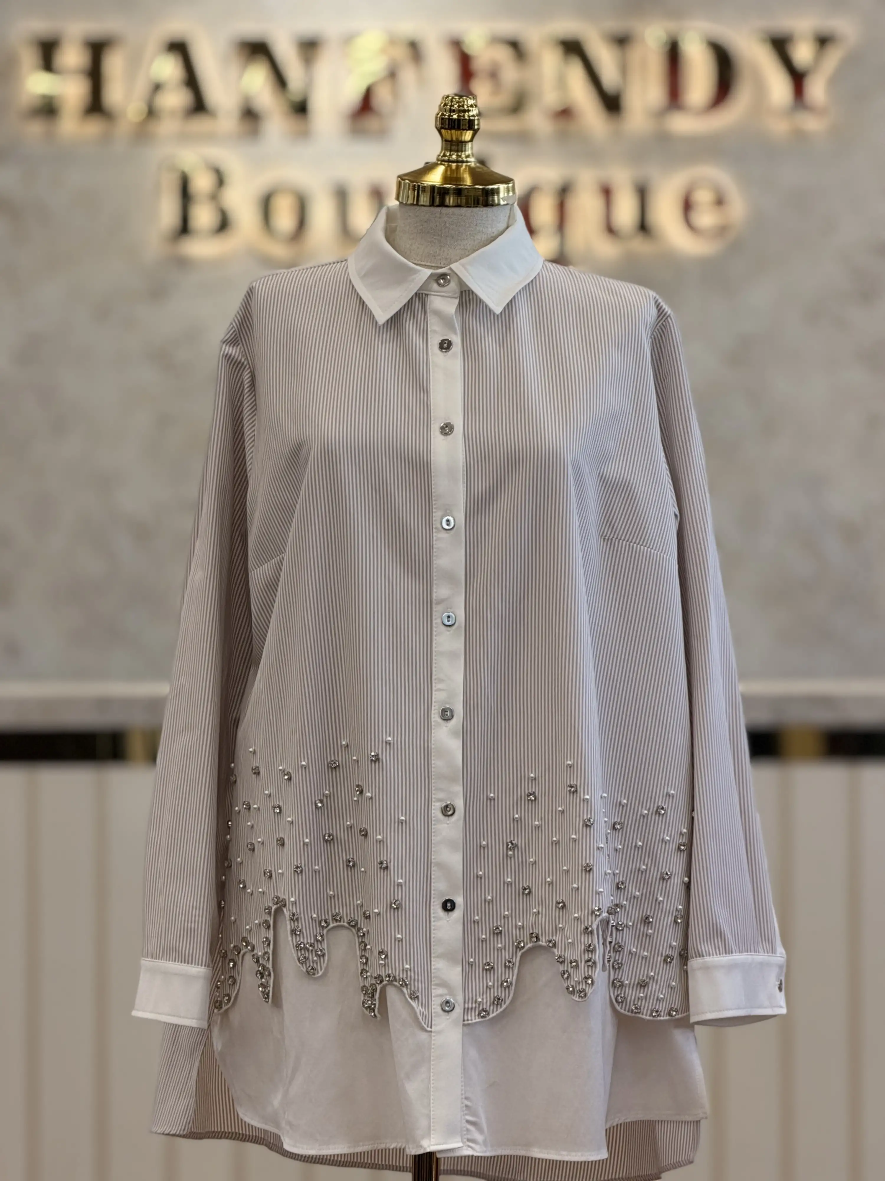 FUAT GÜRŞEN Bej Renk Renk Tunik