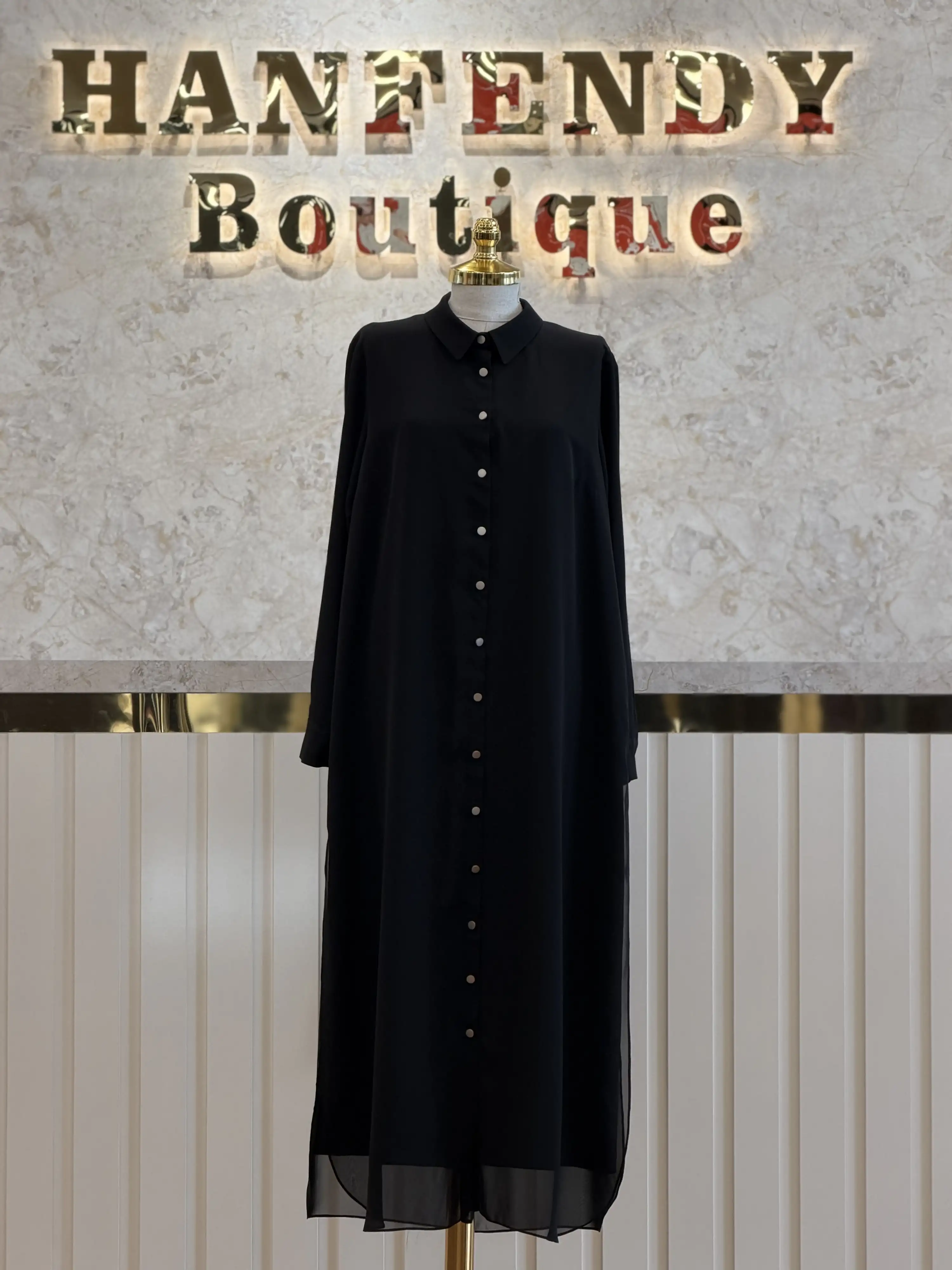 GHİSA Siyah Renk Ferace