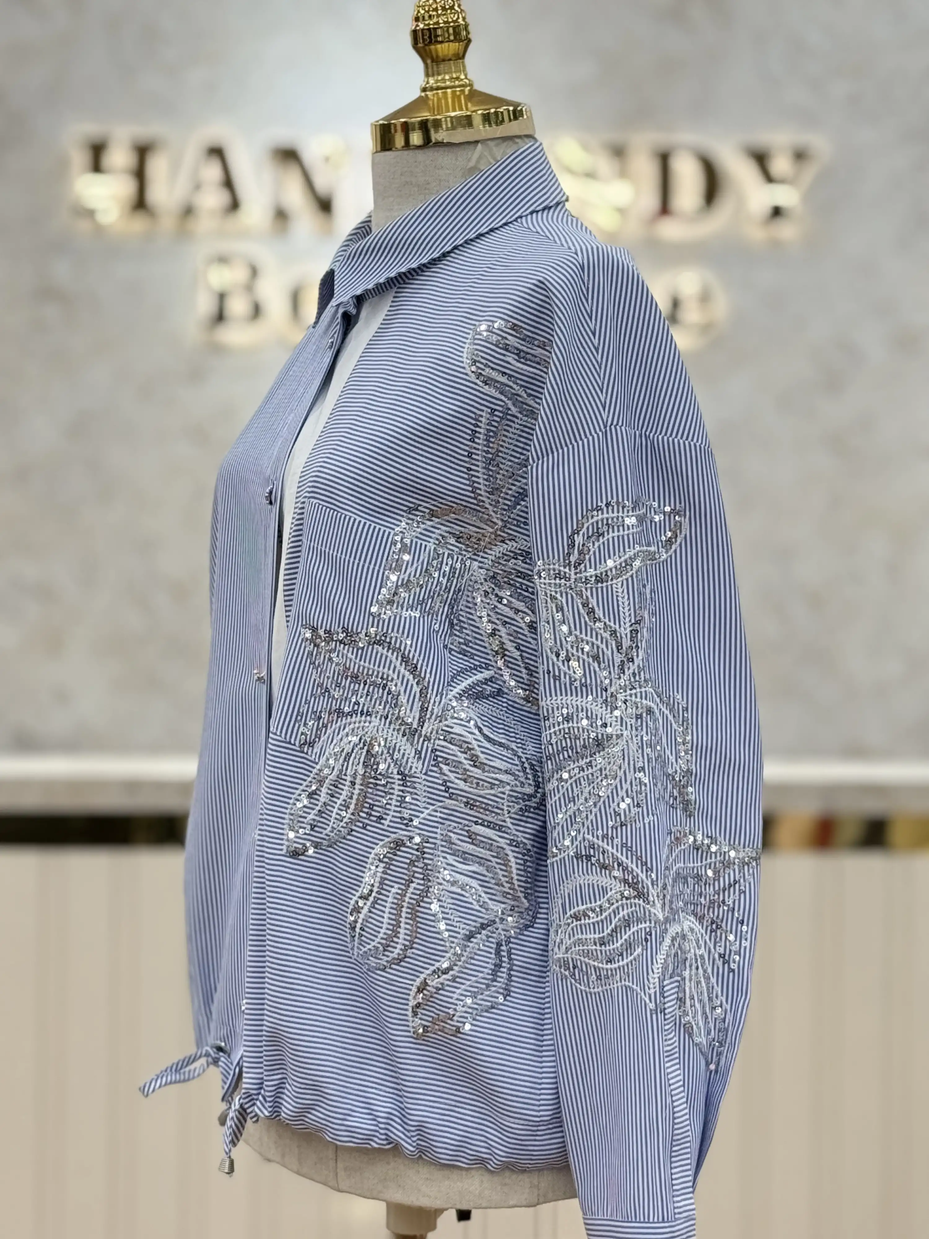 GHİSA Mavi Çizgili Tunik