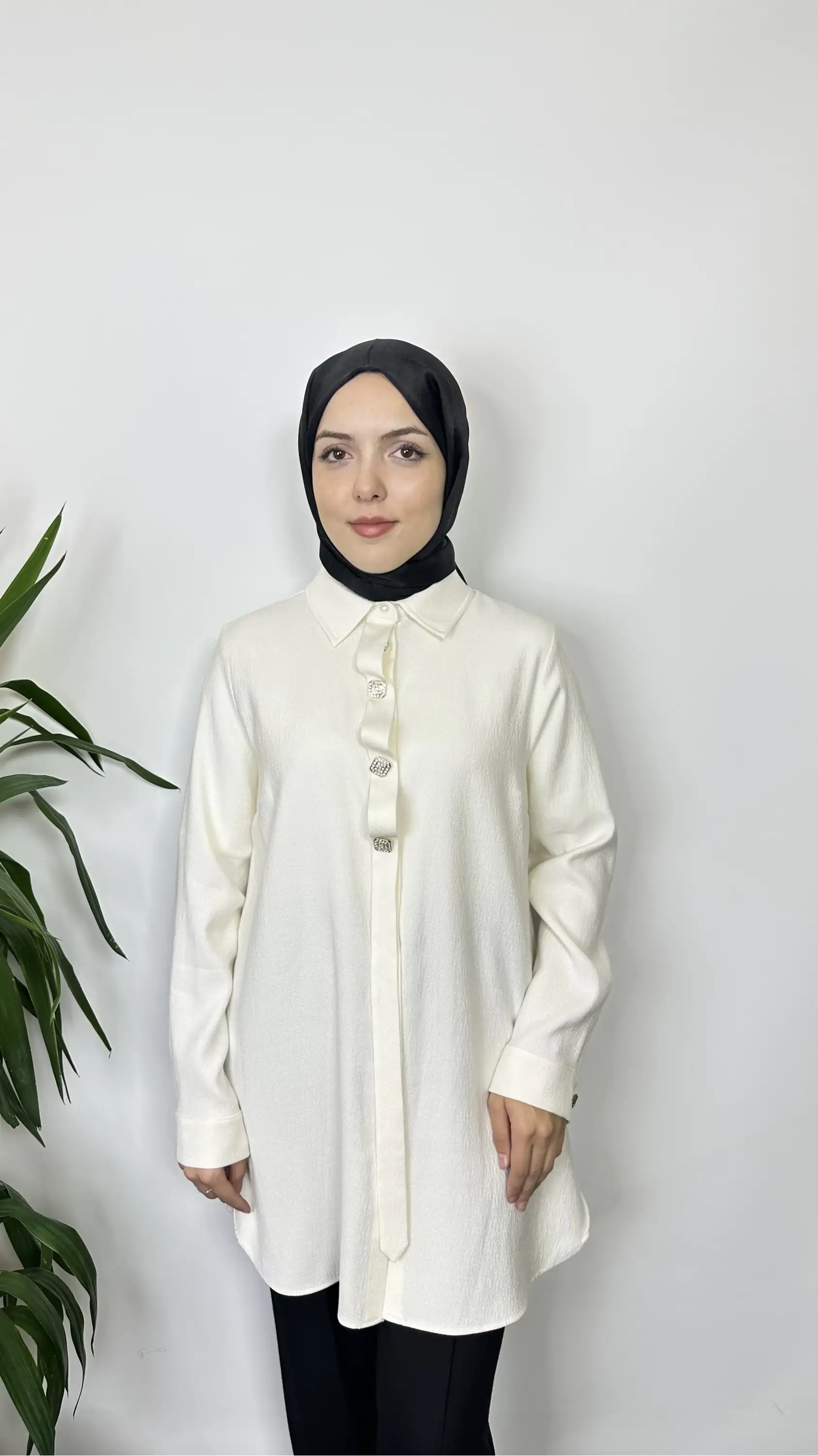 FUAT GÜRŞEN Ekru Renk Tunik