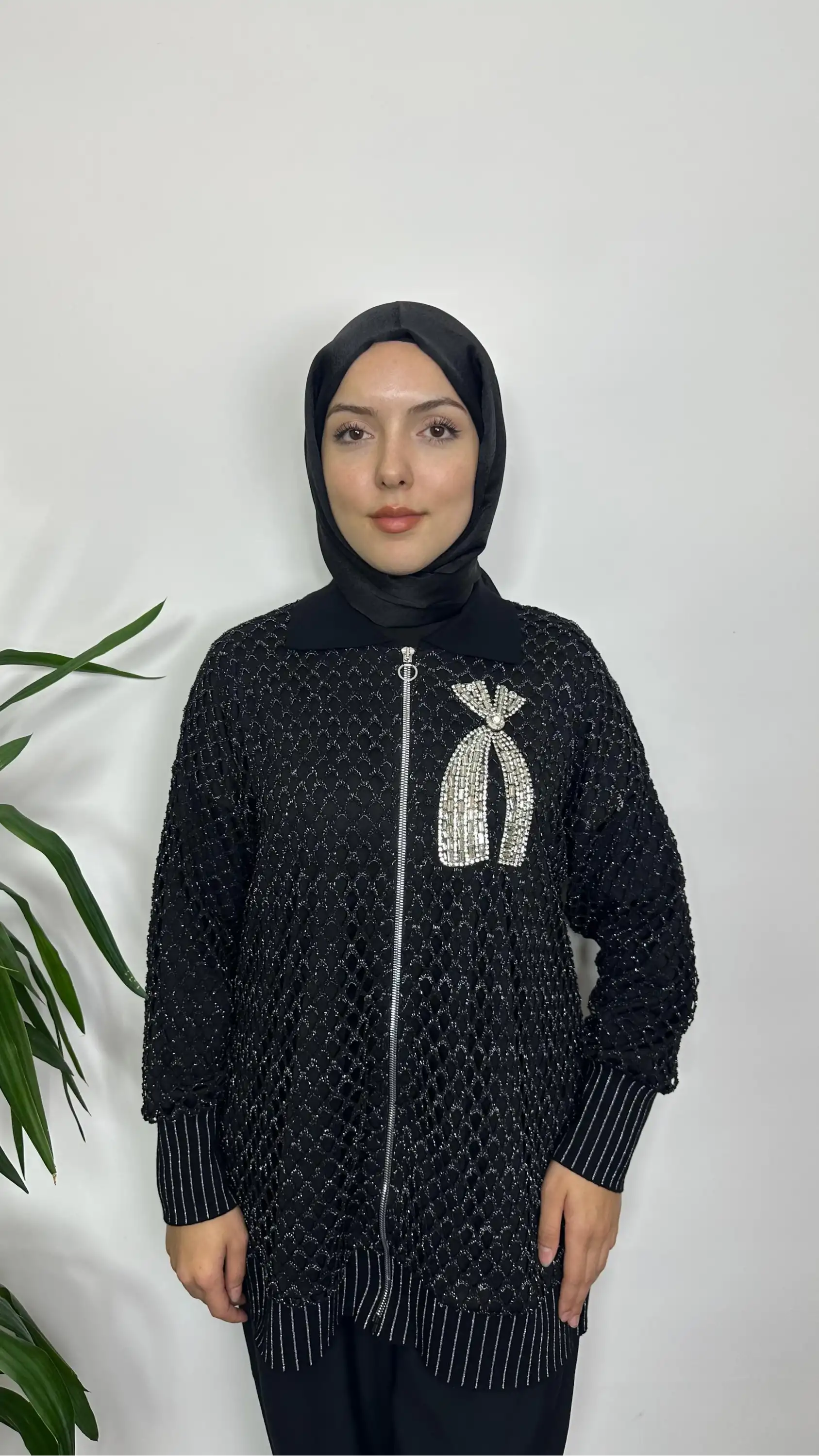 GHİSA GH-26KÖRHRK3223-S Siyah Renk Hırka