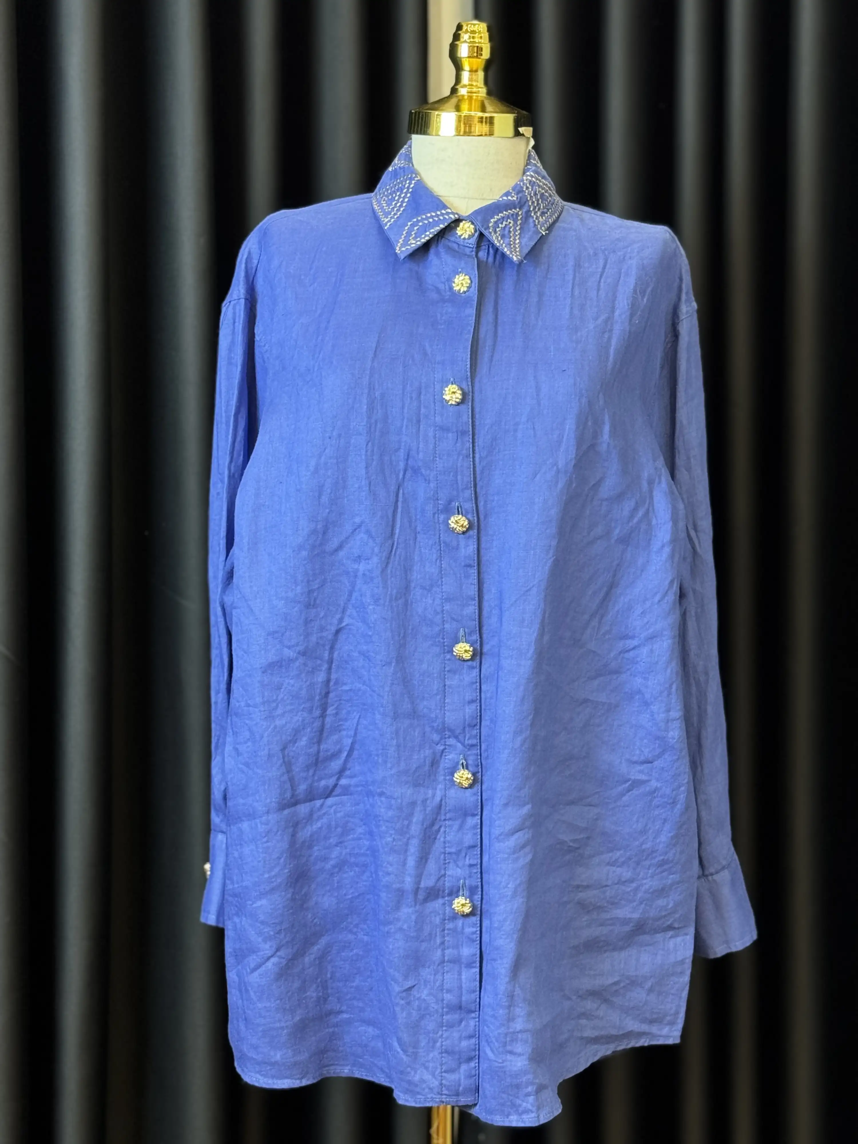 GHISA Saks Renk Keten Tunik