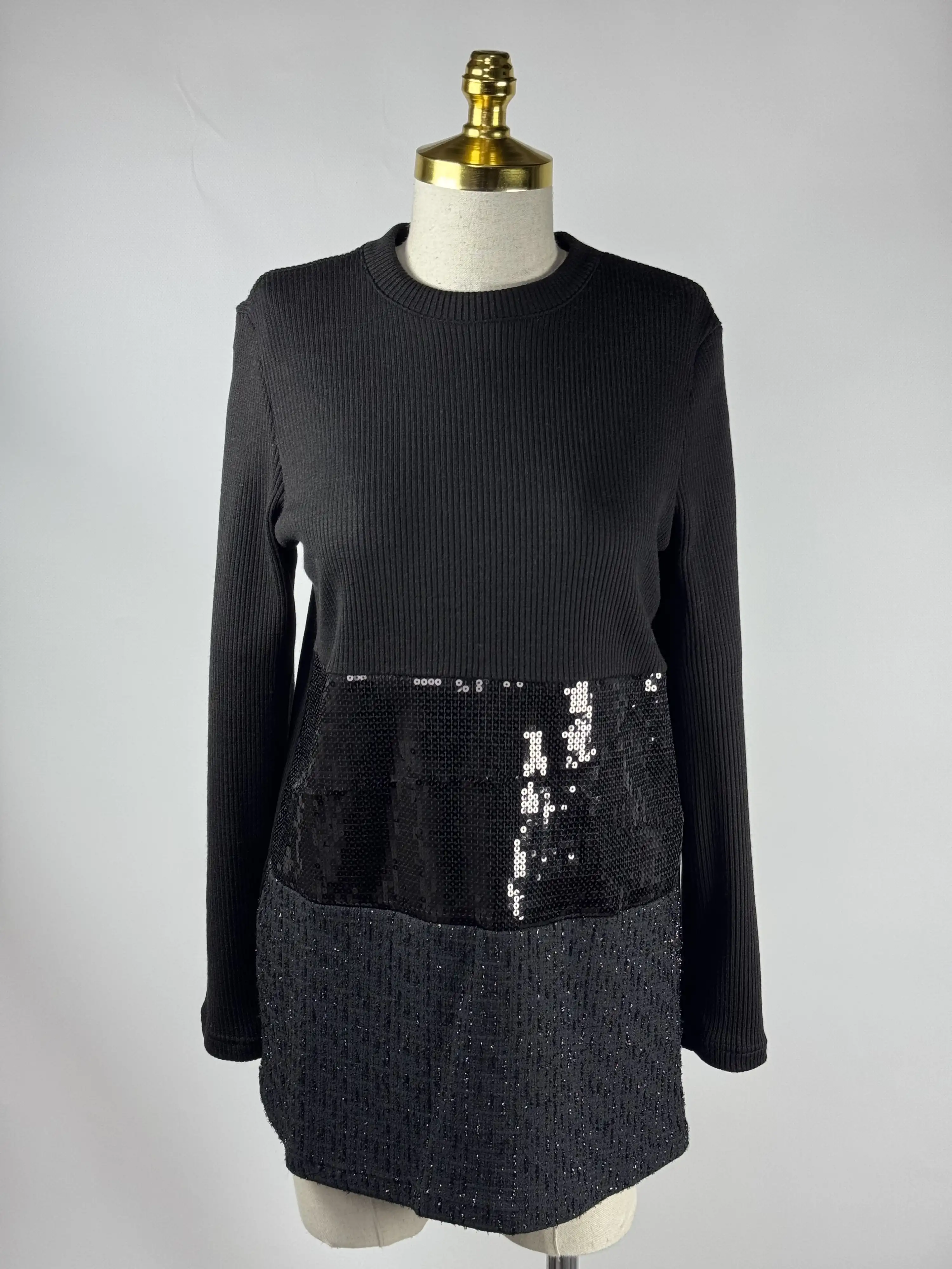 LONBELON Siyah Renk Triko Tunik