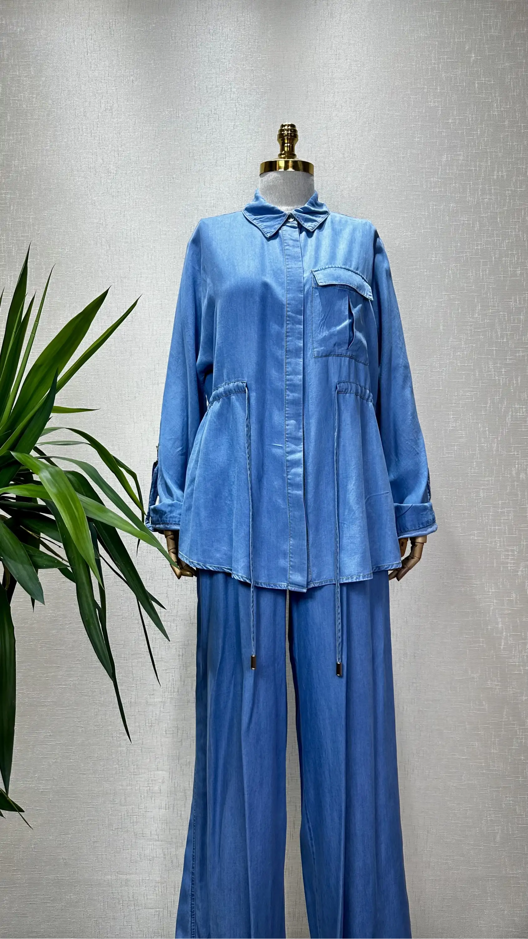 MİSSEMRAMİSS Açık Mavi Renk Tensel Kot Takım