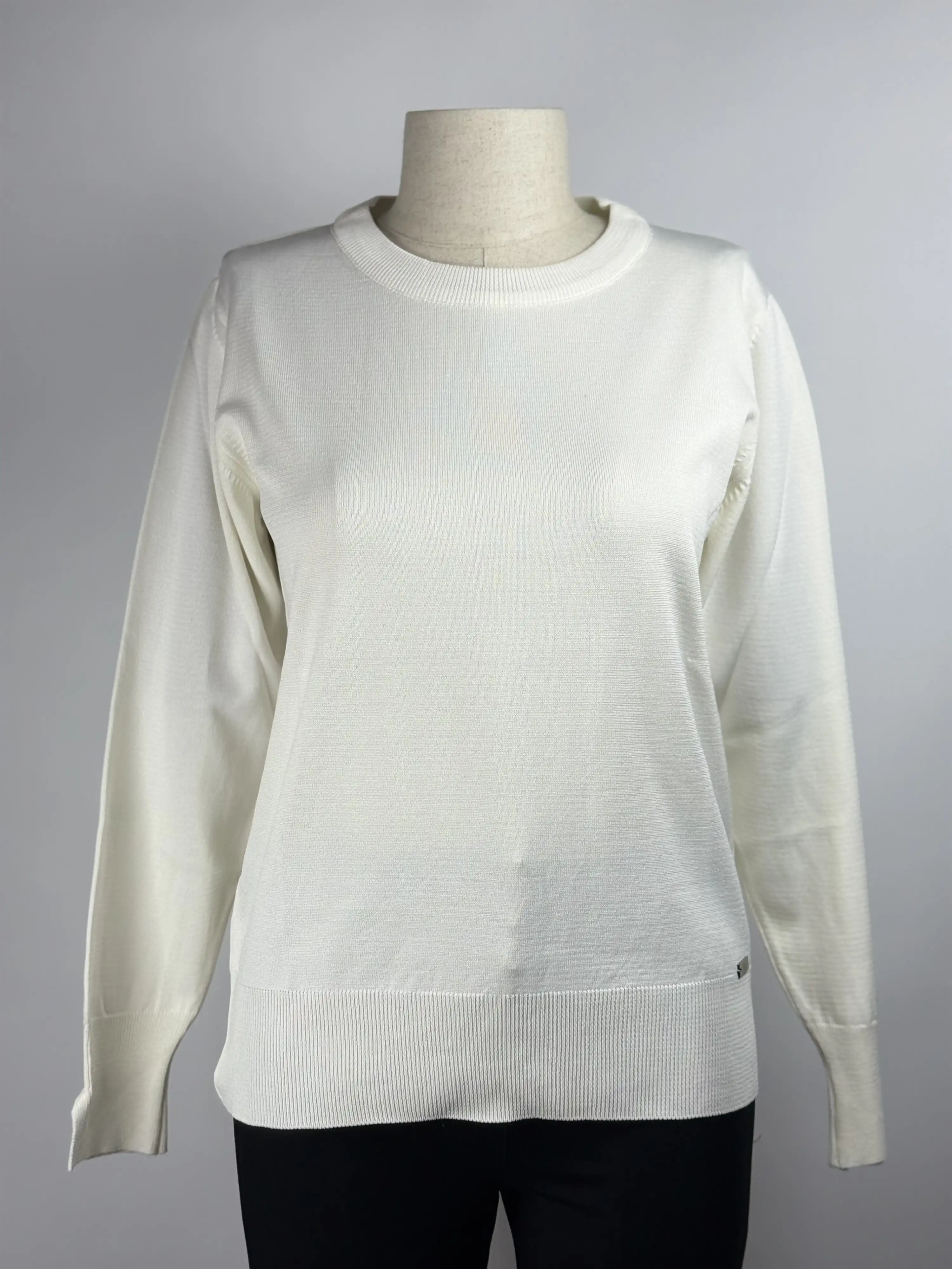 MY312 Ekru Renk Bisiklet Yaka Triko Bluz