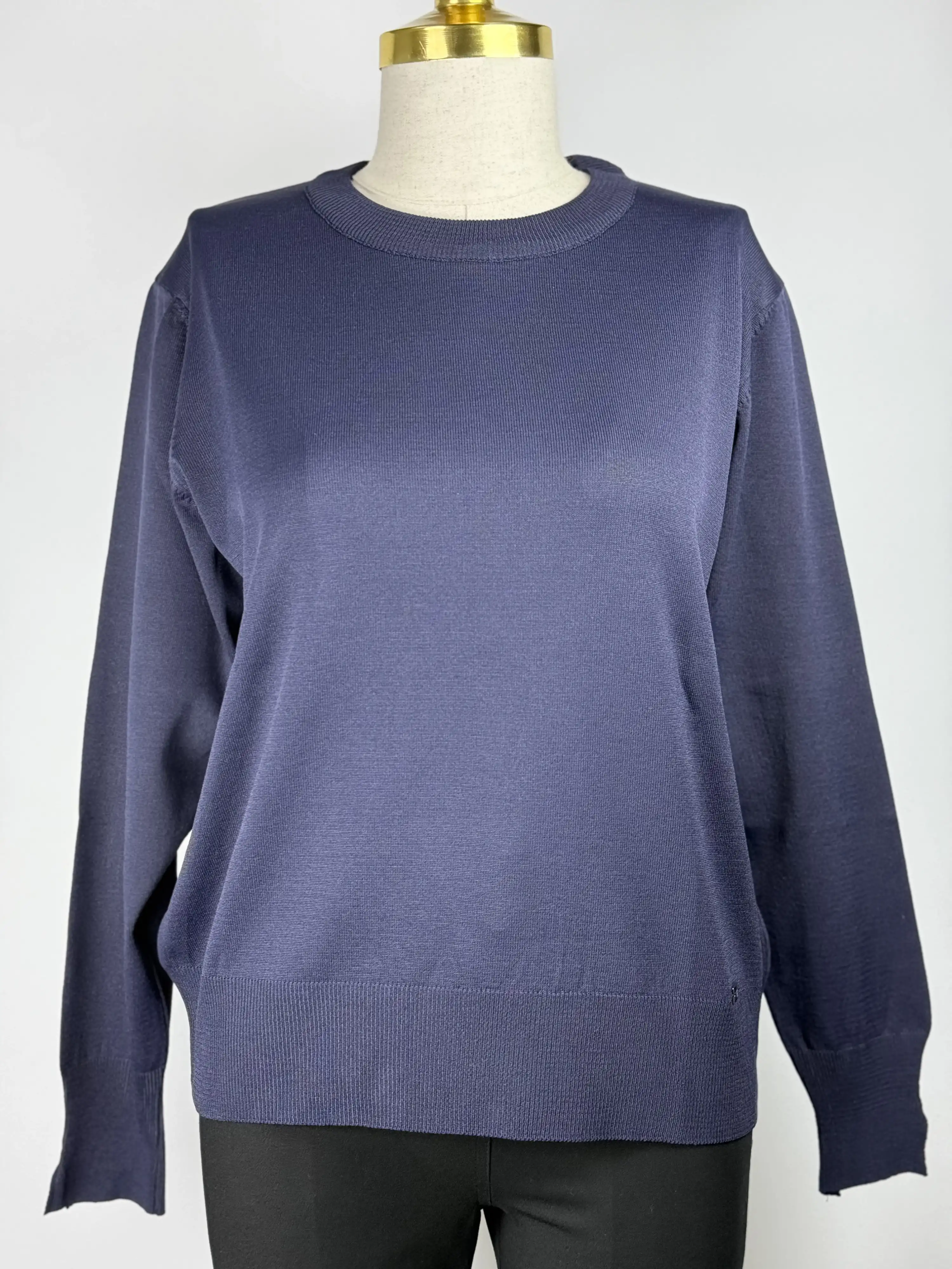 MY312 Lacivert Bisiklet Yaka Triko Bluz