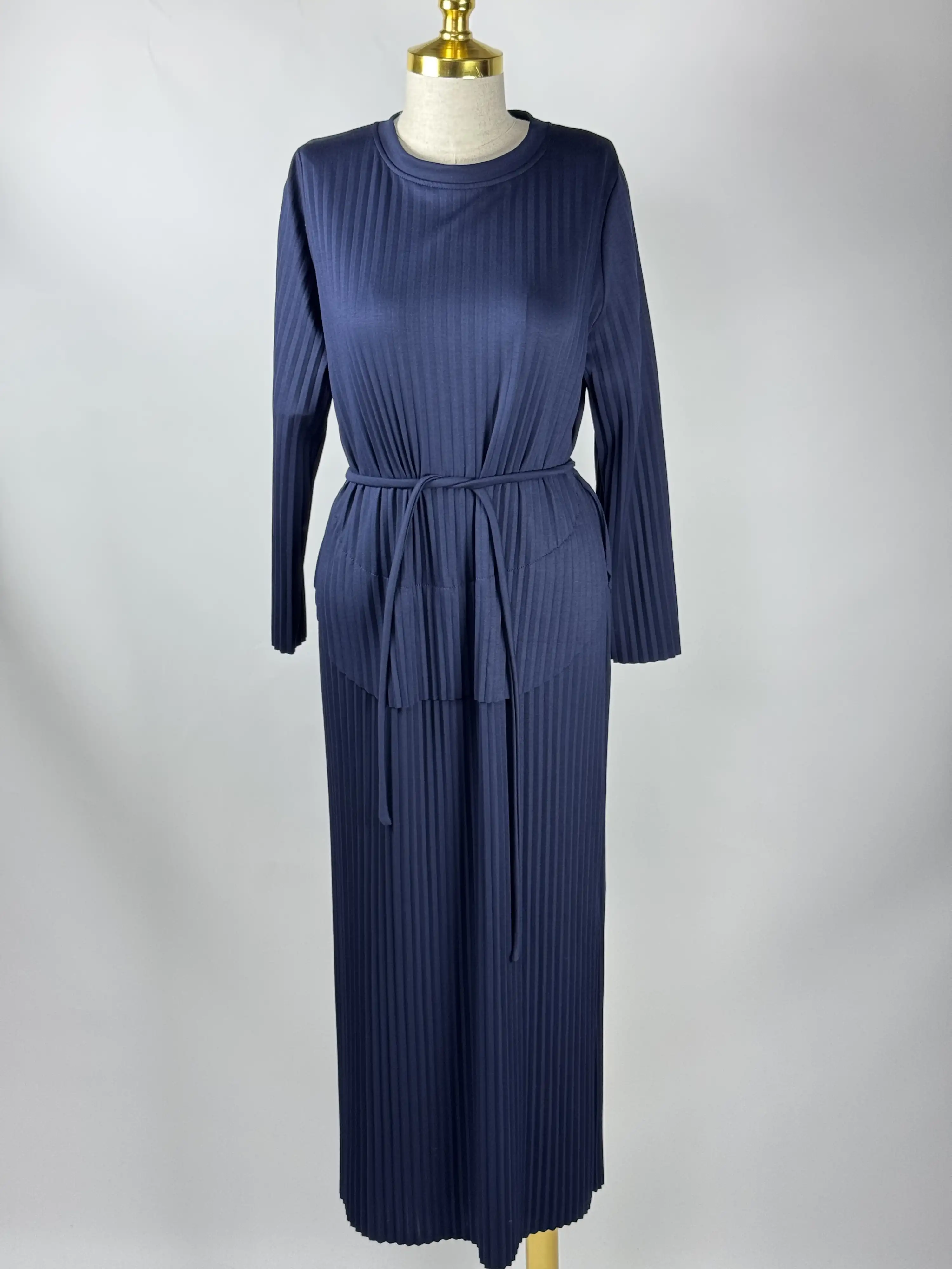 MY312 Lacivert Renk Piliseli Elbise