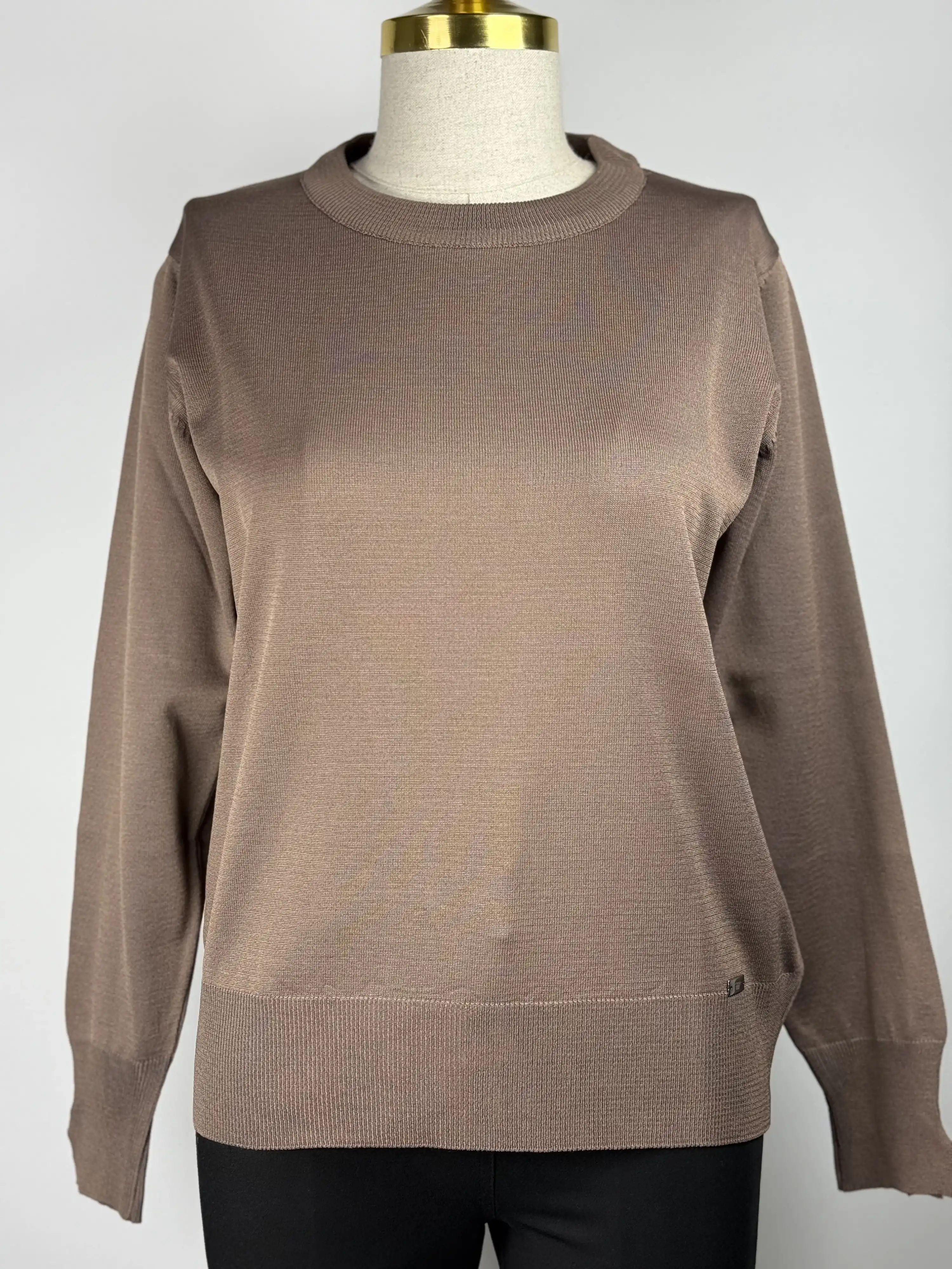 MY312 Vizon Renk Bisiklet Yaka Triko Bluz