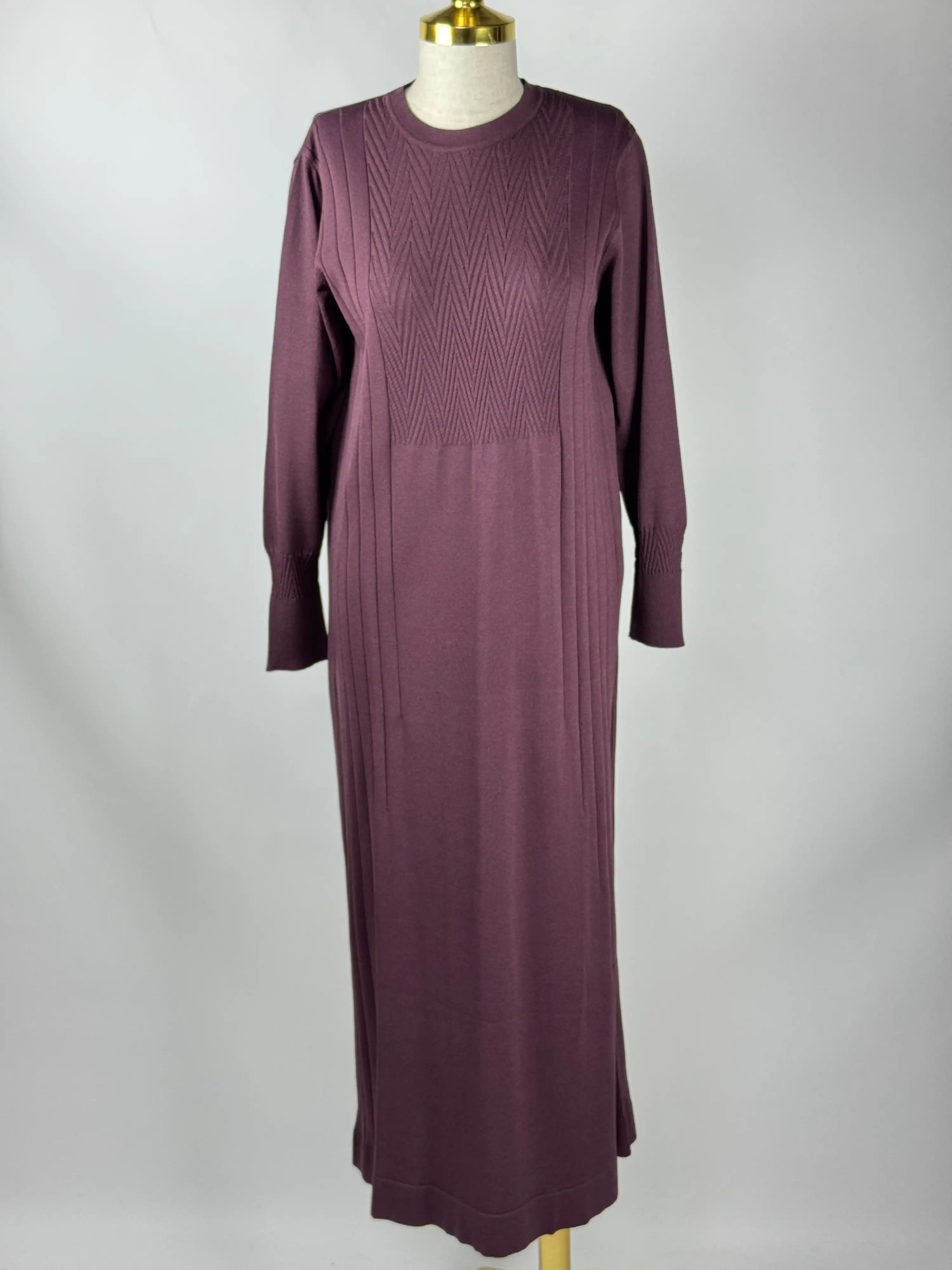 NUSS Bordo Renk Triko Elbise