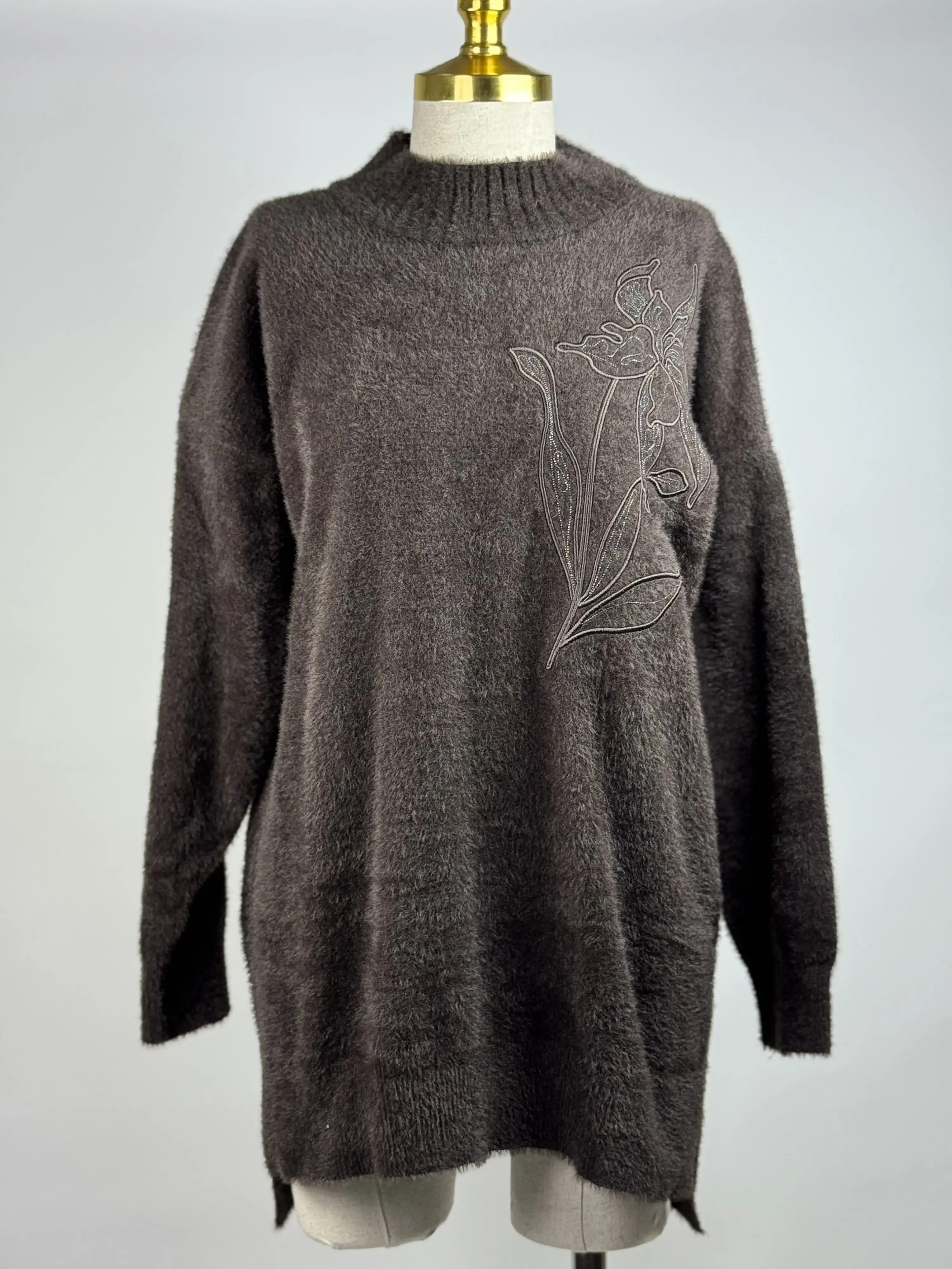 NUSS Kahve Renk Angora Kazak