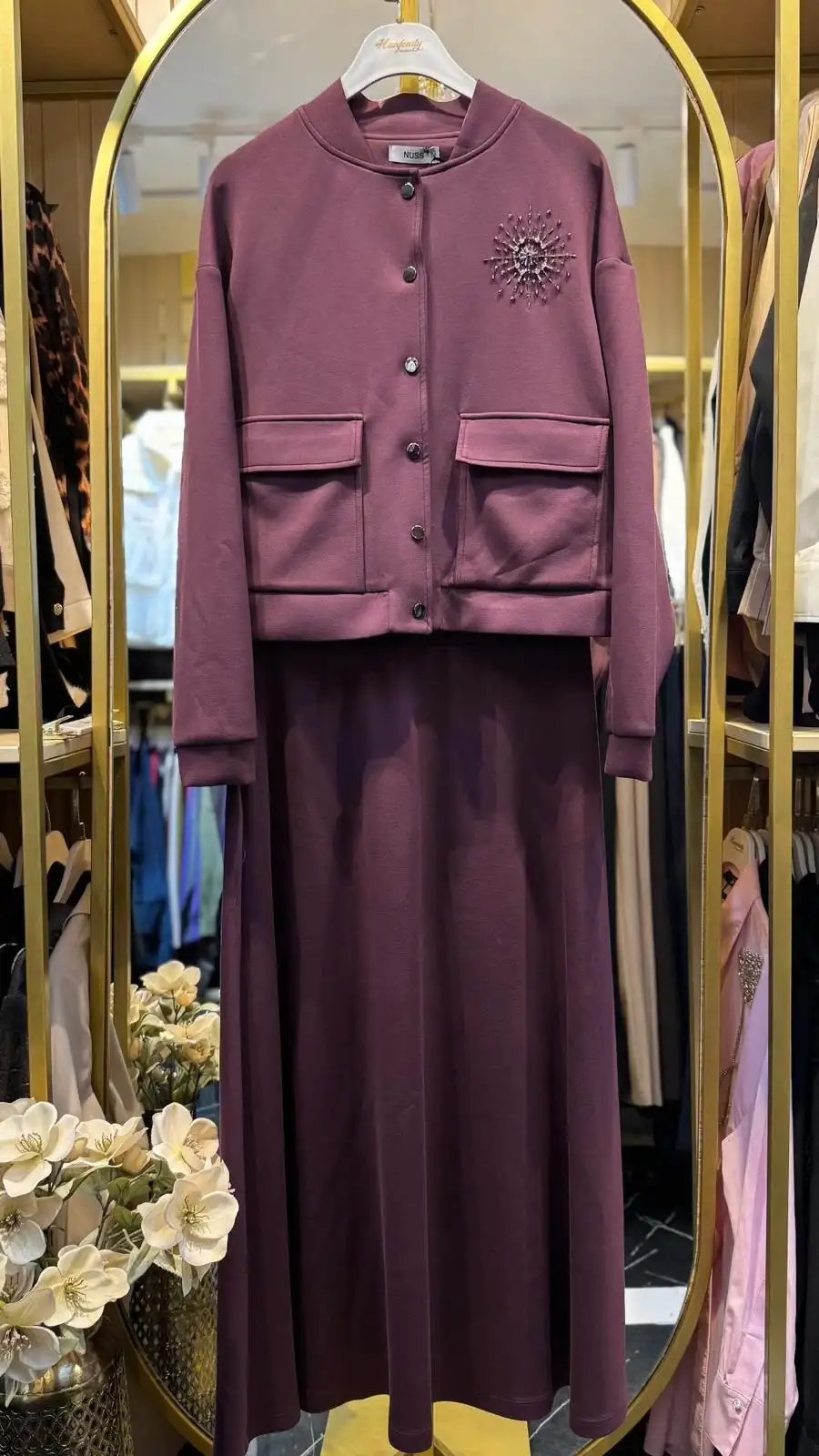 NUSS Mürdüm Renk Etekli Takım