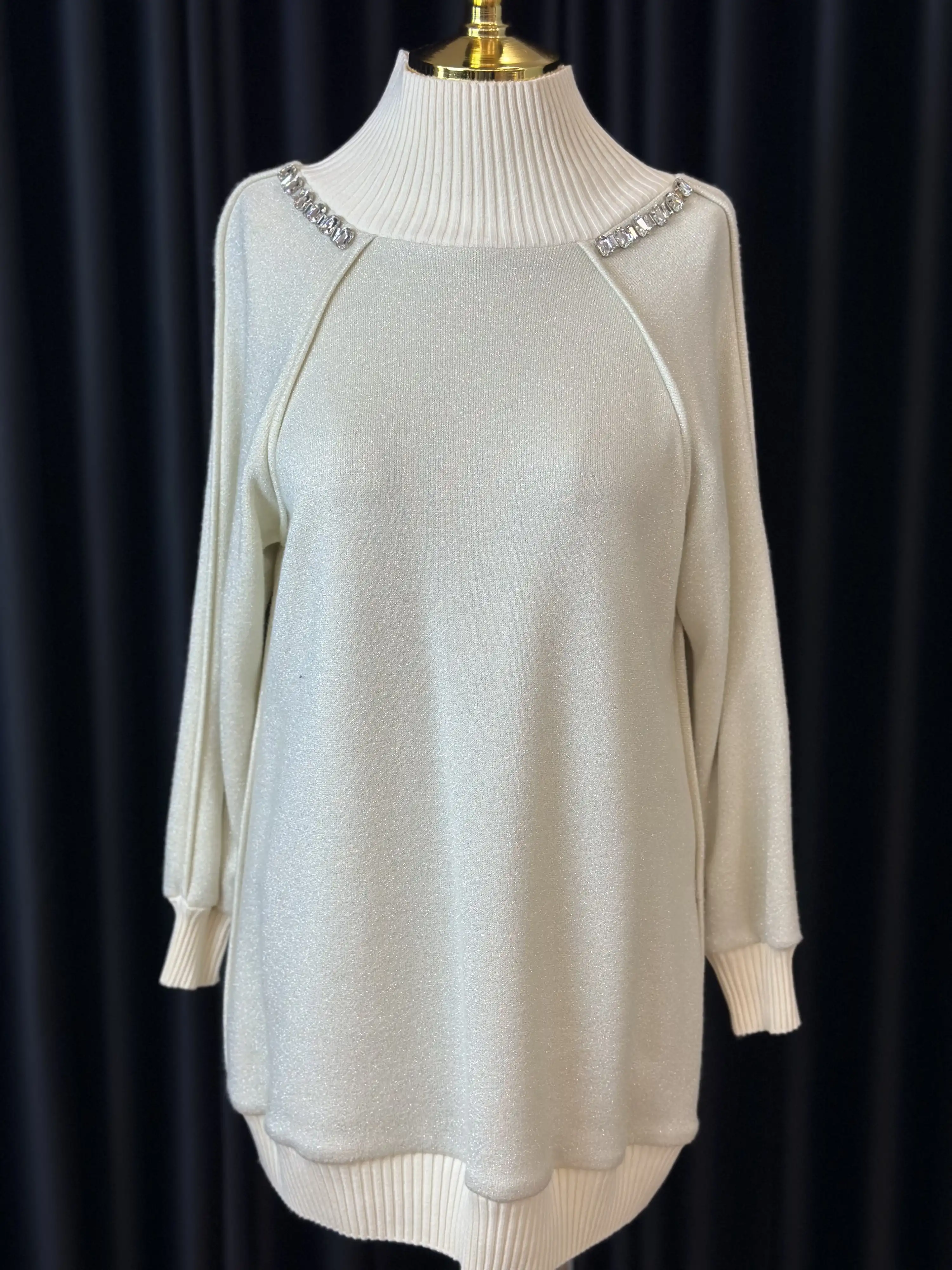 QUPRA Simli Angora Ekru Renk Triko