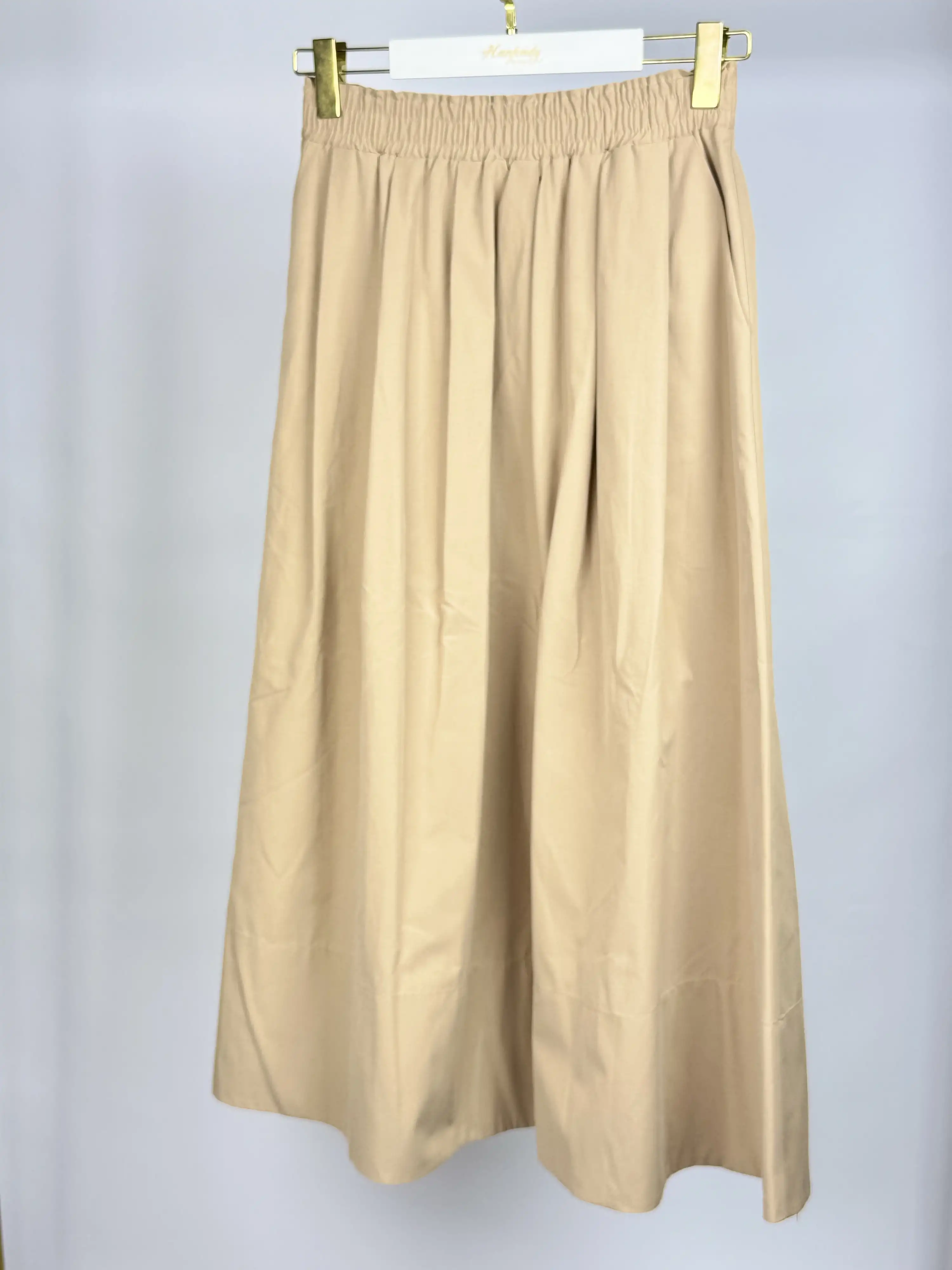 SENTEZ Bej Renk Ely Beli Lastikli Etek