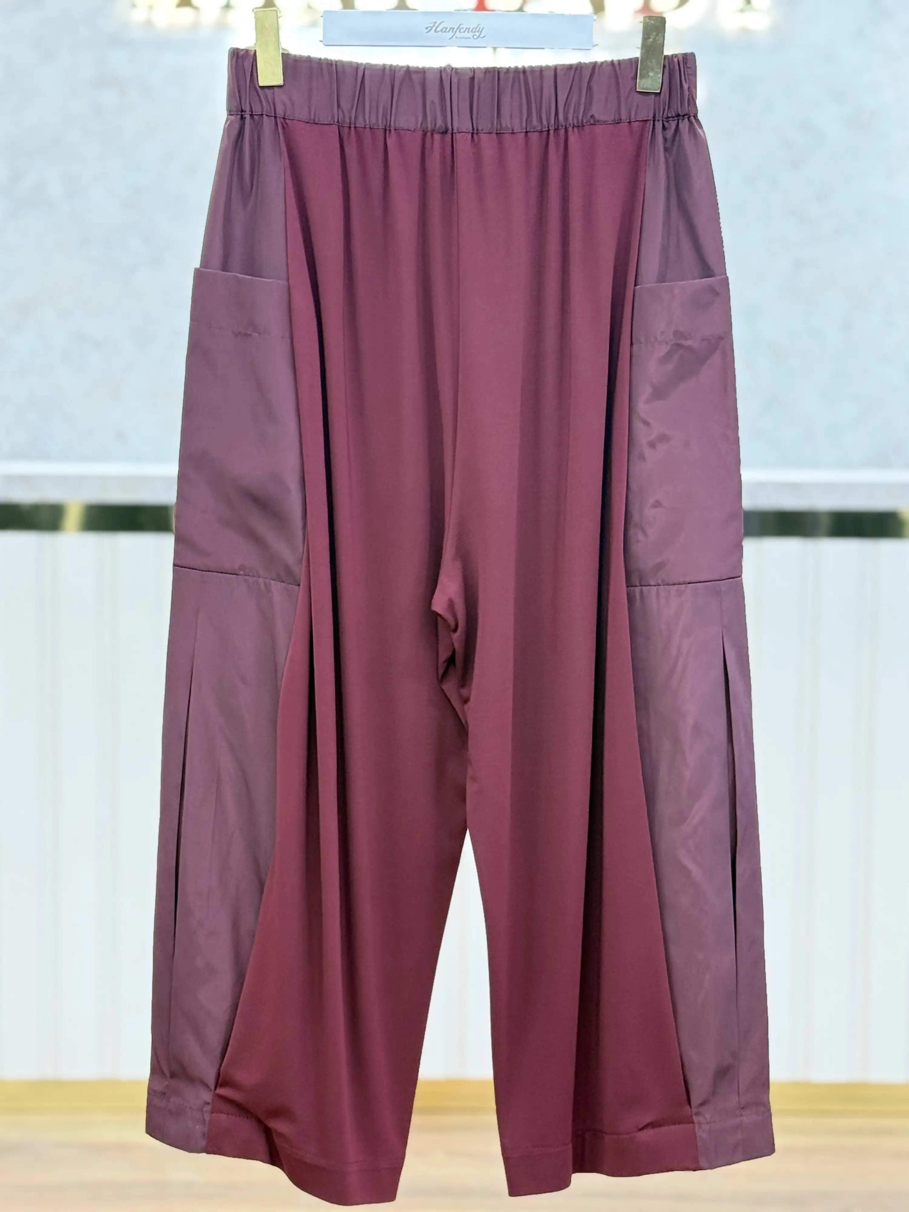 SENTEZ Bordo Renk Naura Kombinli Pantolon