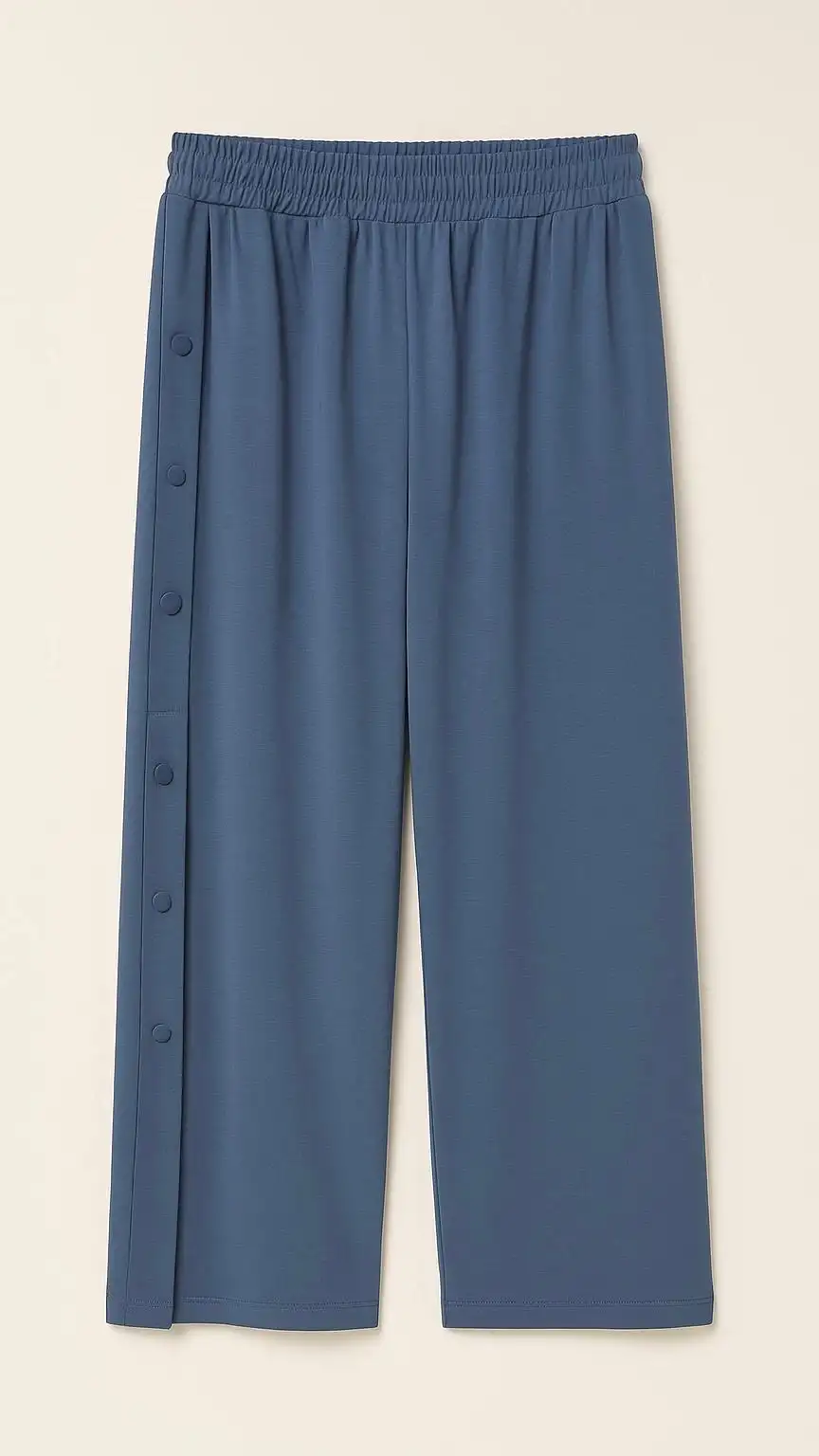 SENTEZ İndigo Renk Tokyo Bambu Geniş Paça Pantolon