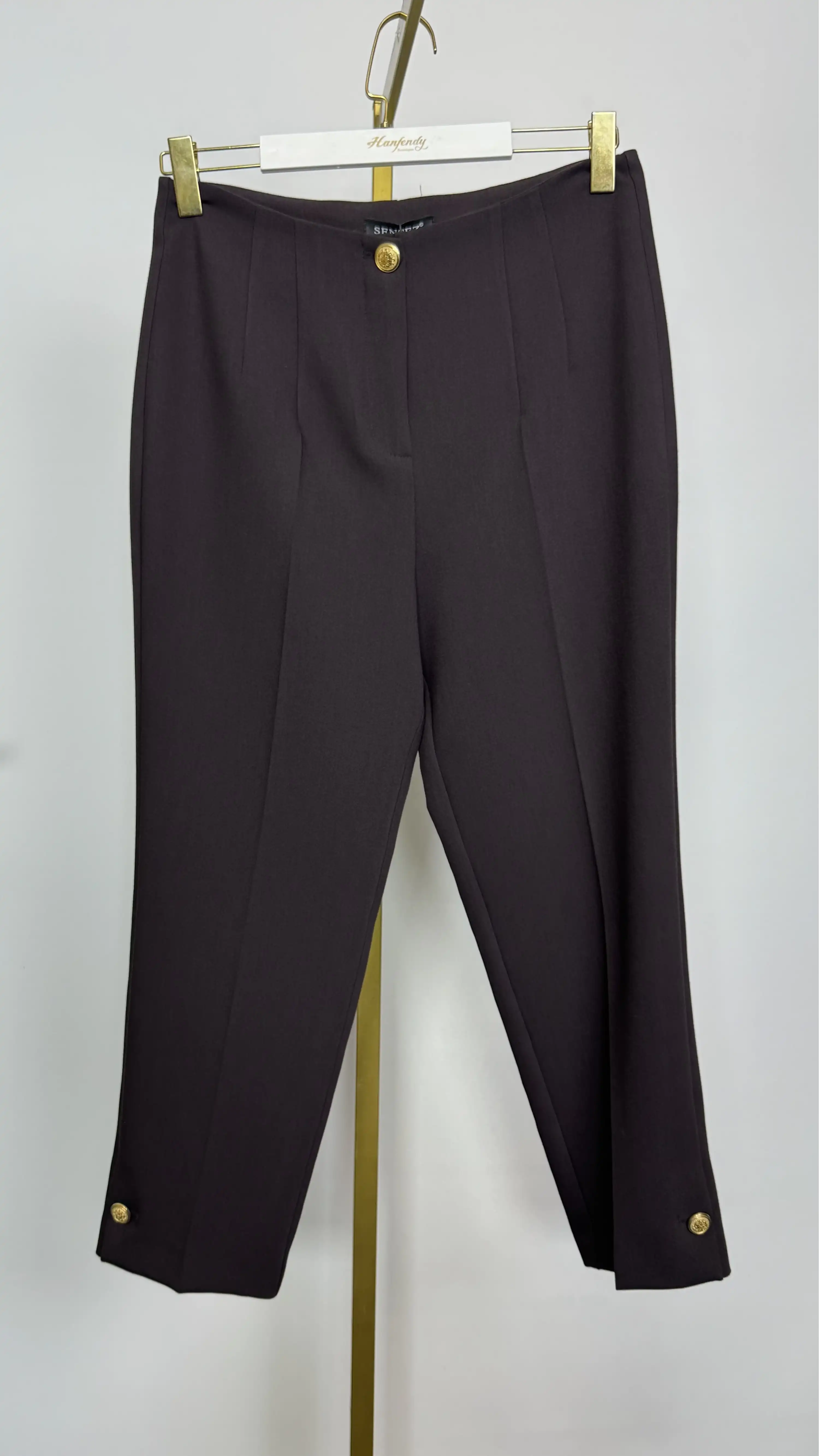 SENTEZ Kahve Renk Paradise Paça Düğme Pensli Pantolon