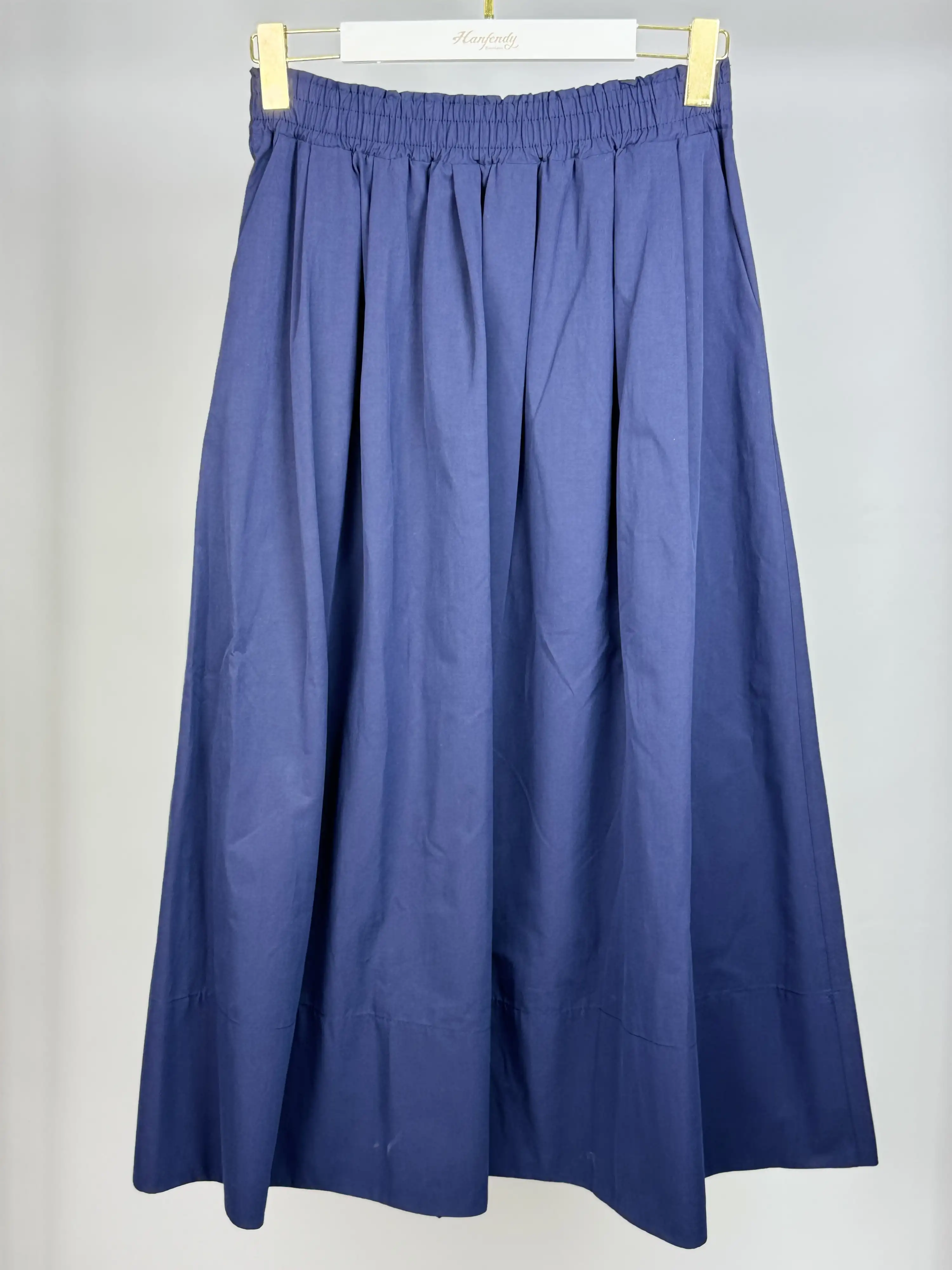 SENTEZ Lacivert Renk Ely Beli Lastikli Etek