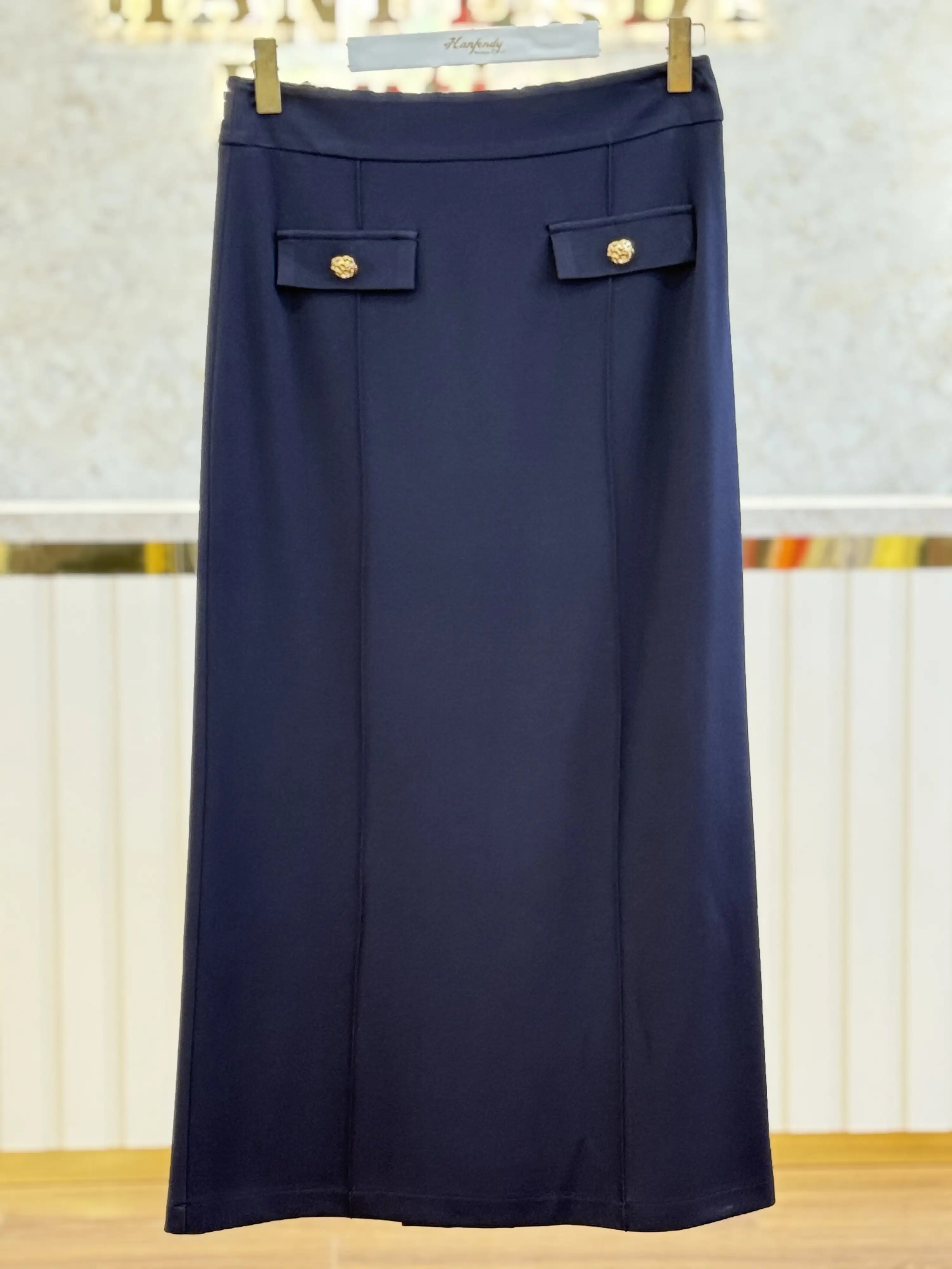 SENTEZ Lacivert Renk Nora Cepli Dar Etek