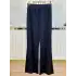 SENTEZ SZ-5517-L LACİVERT PANEGA ÖRME İSPANYOL PAÇA PANTOLON