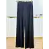 SENTEZ SZ-5612-S Siyah Renk Liora Geniş Paça Örme Pantolon